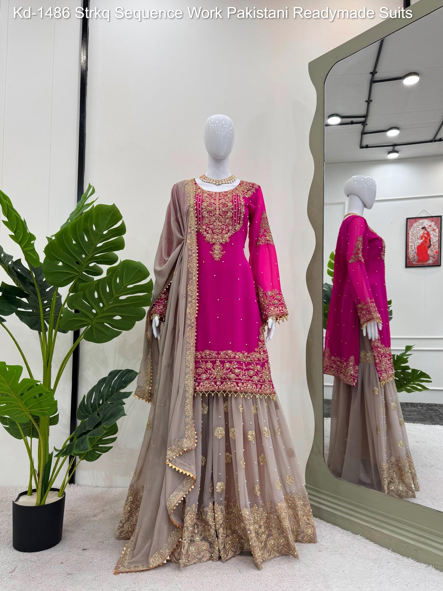 Kd-1486 Strkq Sequence Work Pakistani Readymade Suits
