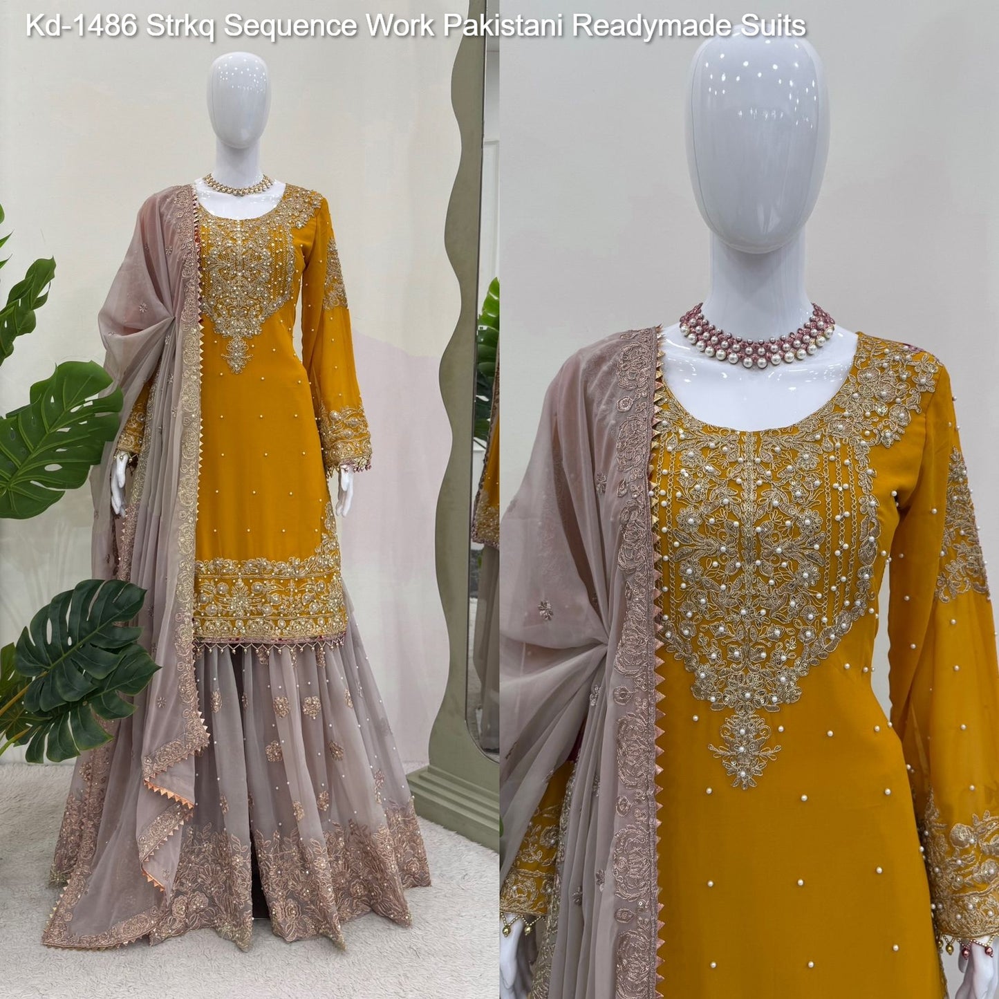 Kd-1486 Strkq Sequence Work Pakistani Readymade Suits