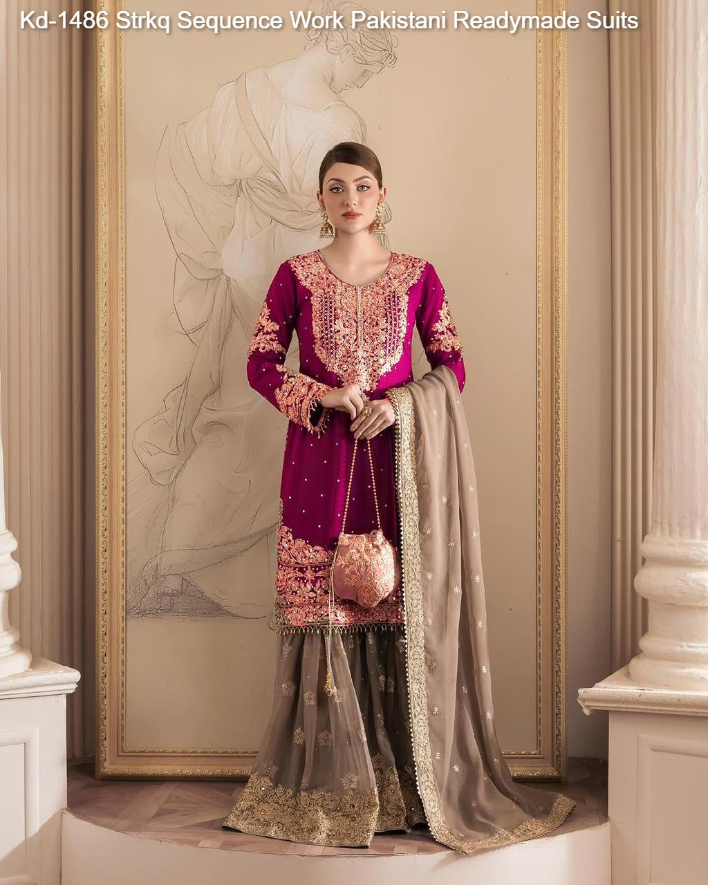 Kd-1486 Strkq Sequence Work Pakistani Readymade Suits