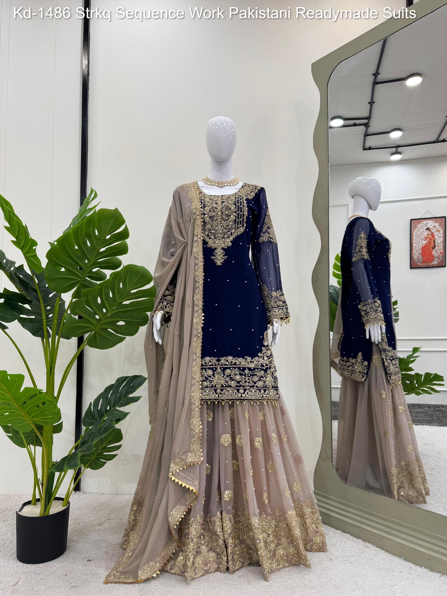 Kd-1486 Strkq Sequence Work Pakistani Readymade Suits