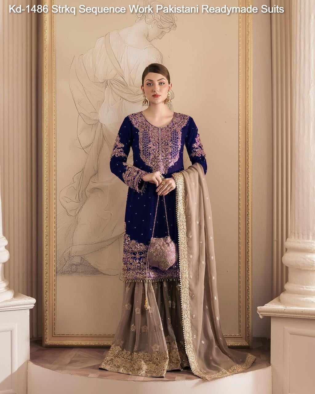 Kd-1486 Strkq Sequence Work Pakistani Readymade Suits