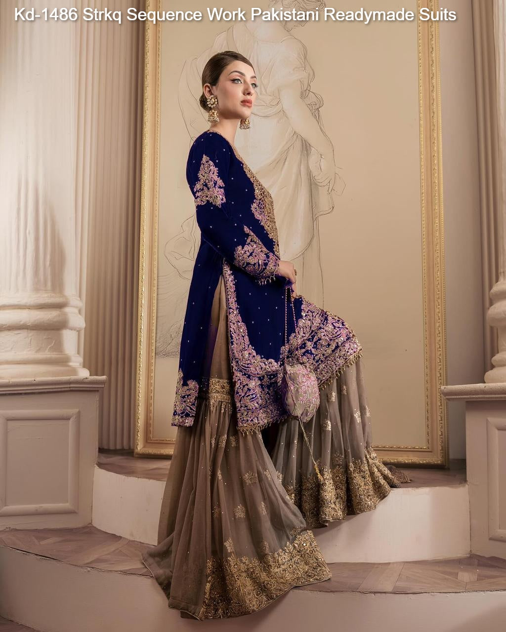 Kd-1486 Strkq Sequence Work Pakistani Readymade Suits