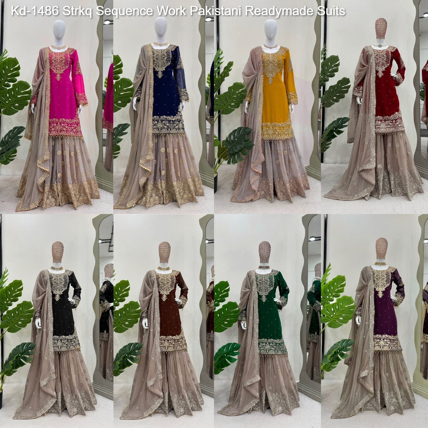 Kd-1486 Strkq Sequence Work Pakistani Readymade Suits