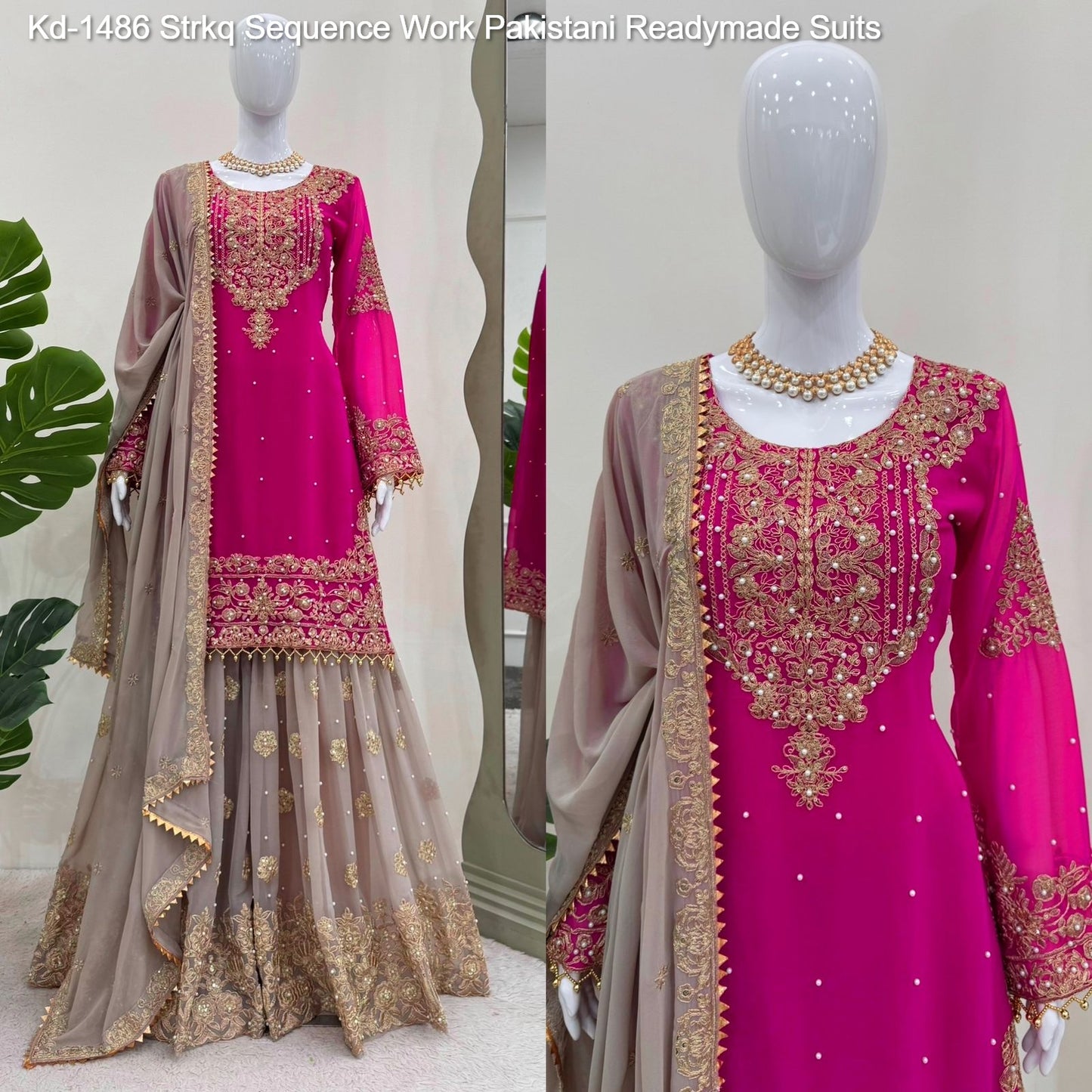 Kd-1486 Strkq Sequence Work Pakistani Readymade Suits