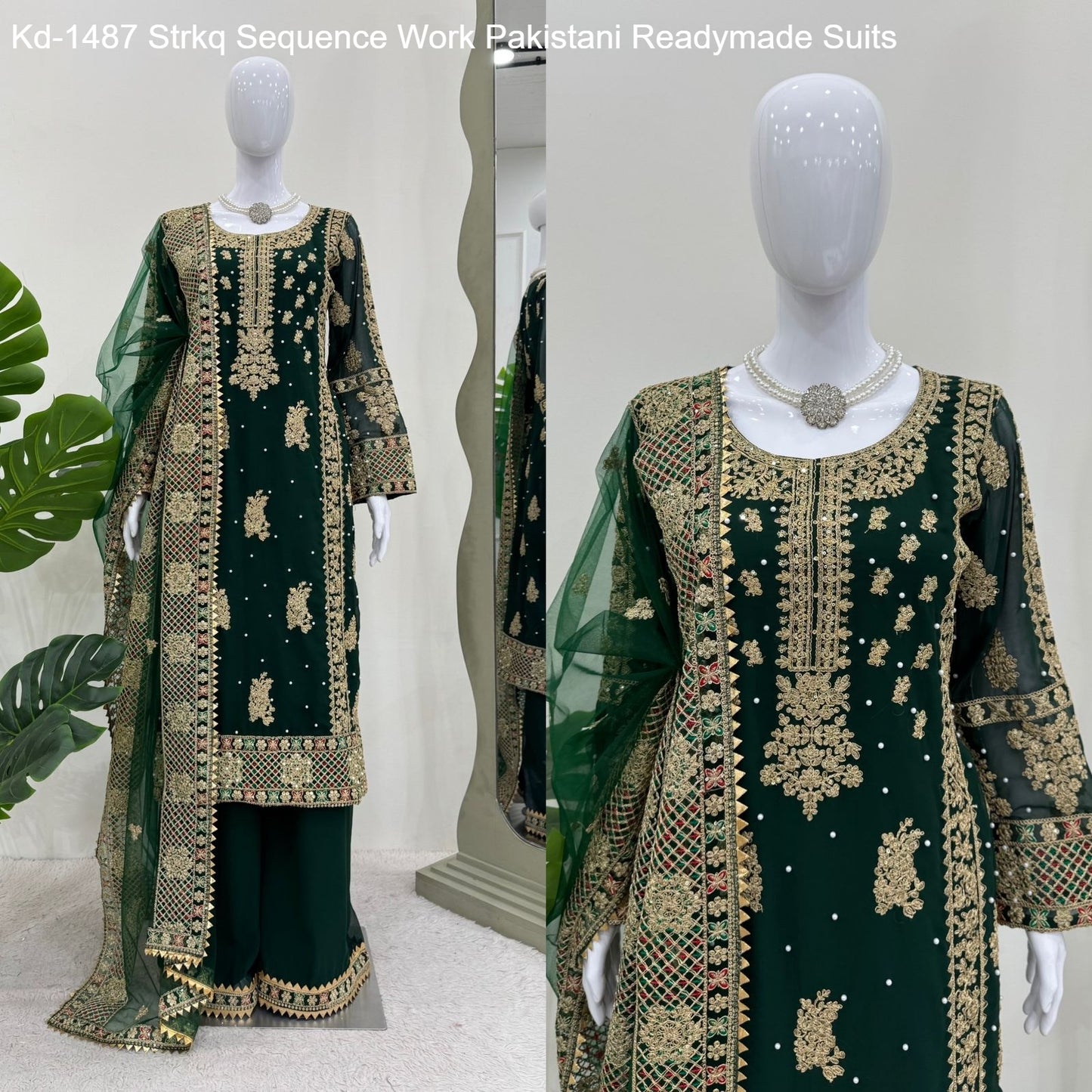 Kd-1487 Strkq Sequence Work Pakistani Readymade Suits
