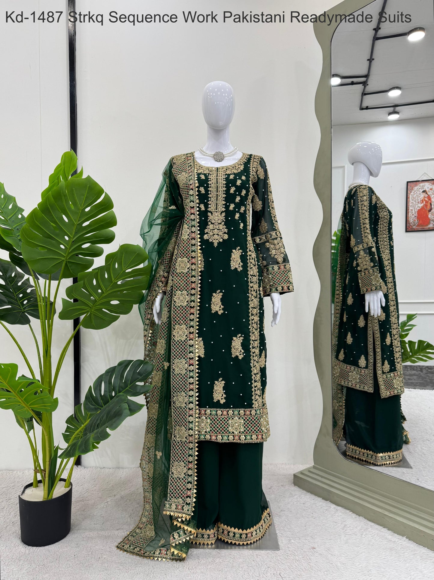 Kd-1487 Strkq Sequence Work Pakistani Readymade Suits
