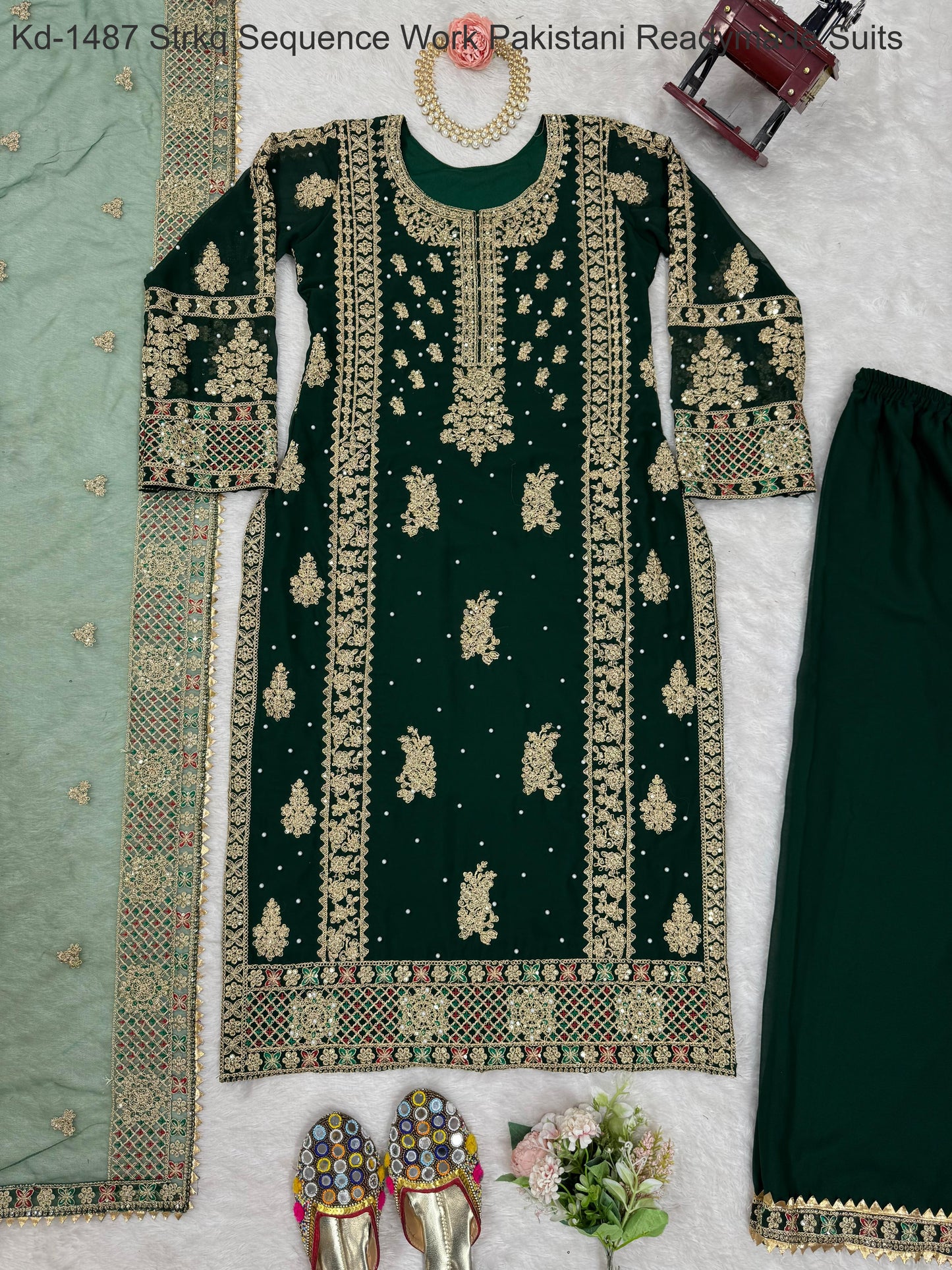 Kd-1487 Strkq Sequence Work Pakistani Readymade Suits