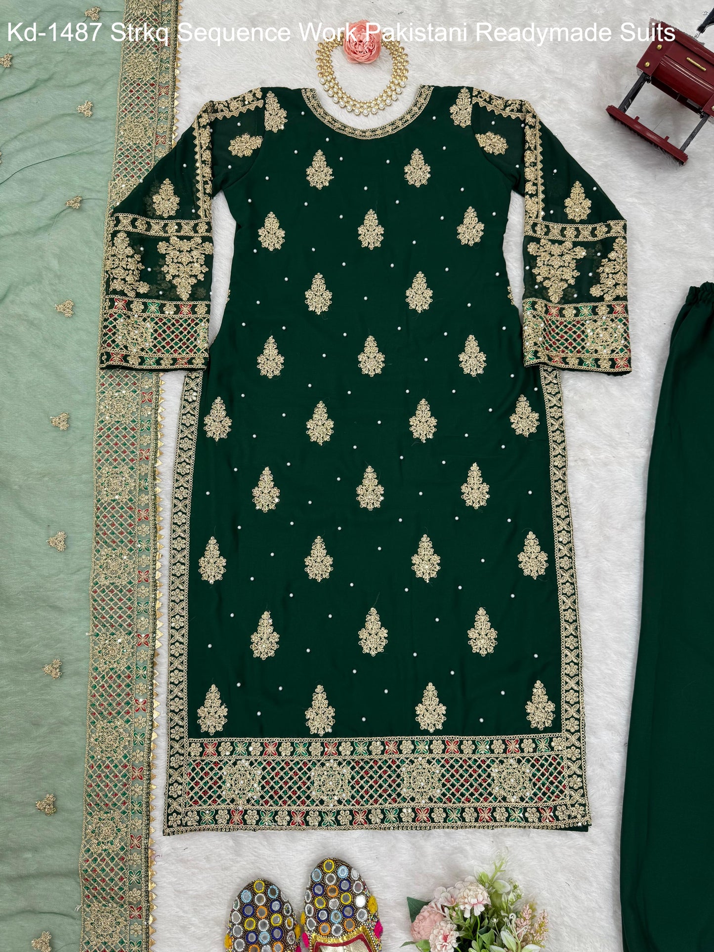 Kd-1487 Strkq Sequence Work Pakistani Readymade Suits