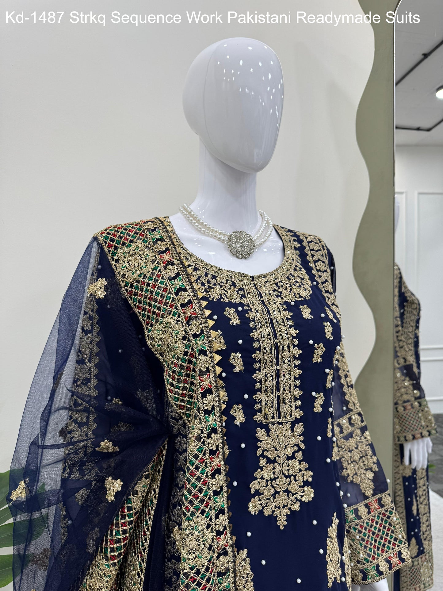 Kd-1487 Strkq Sequence Work Pakistani Readymade Suits