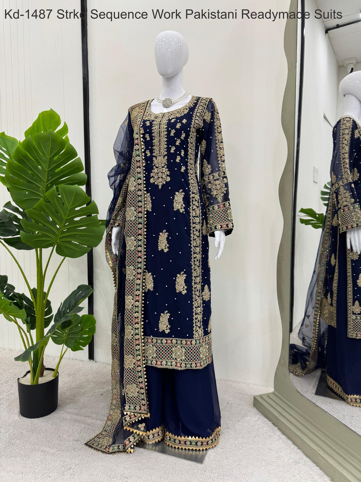 Kd-1487 Strkq Sequence Work Pakistani Readymade Suits