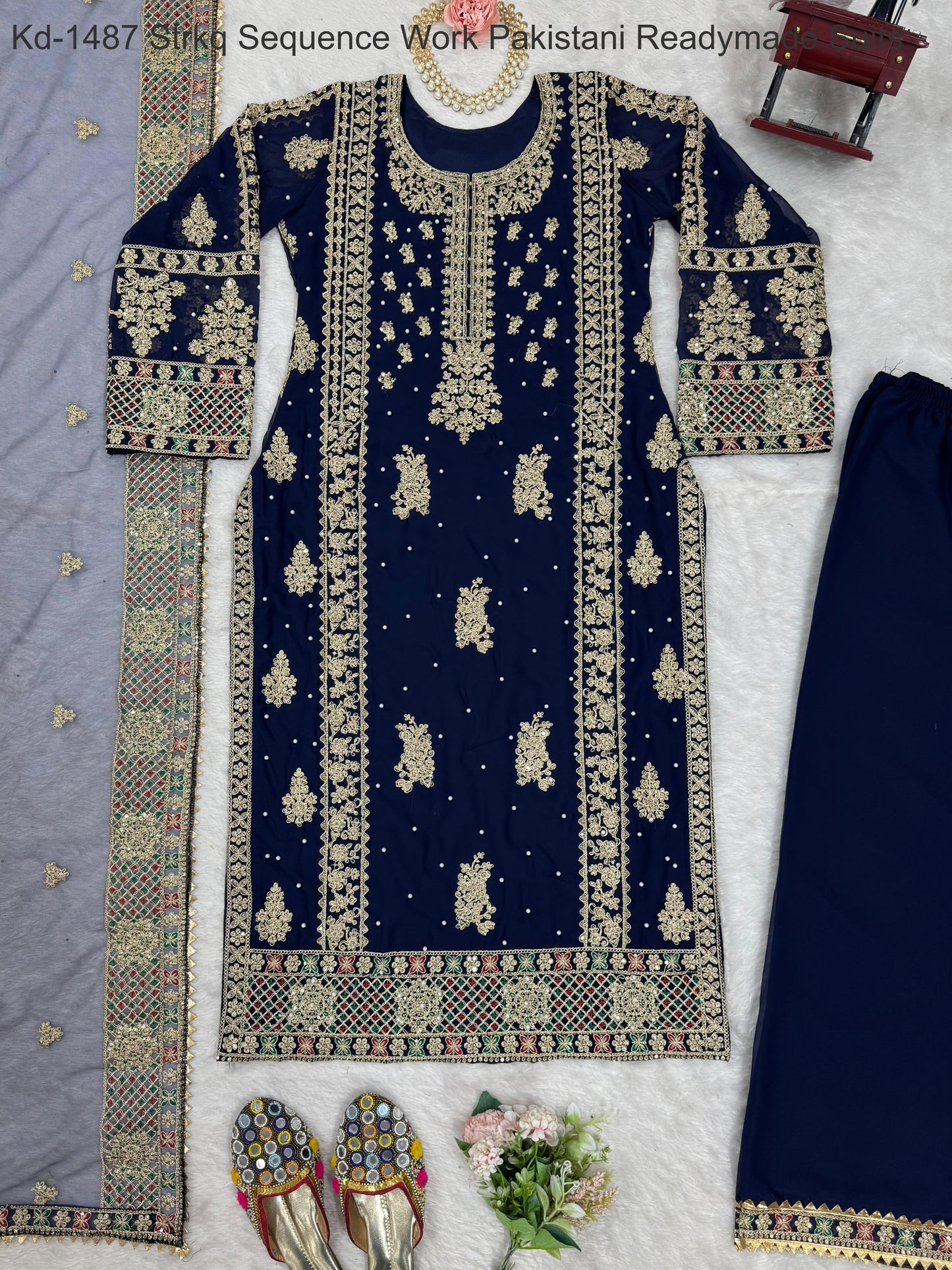 Kd-1487 Strkq Sequence Work Pakistani Readymade Suits