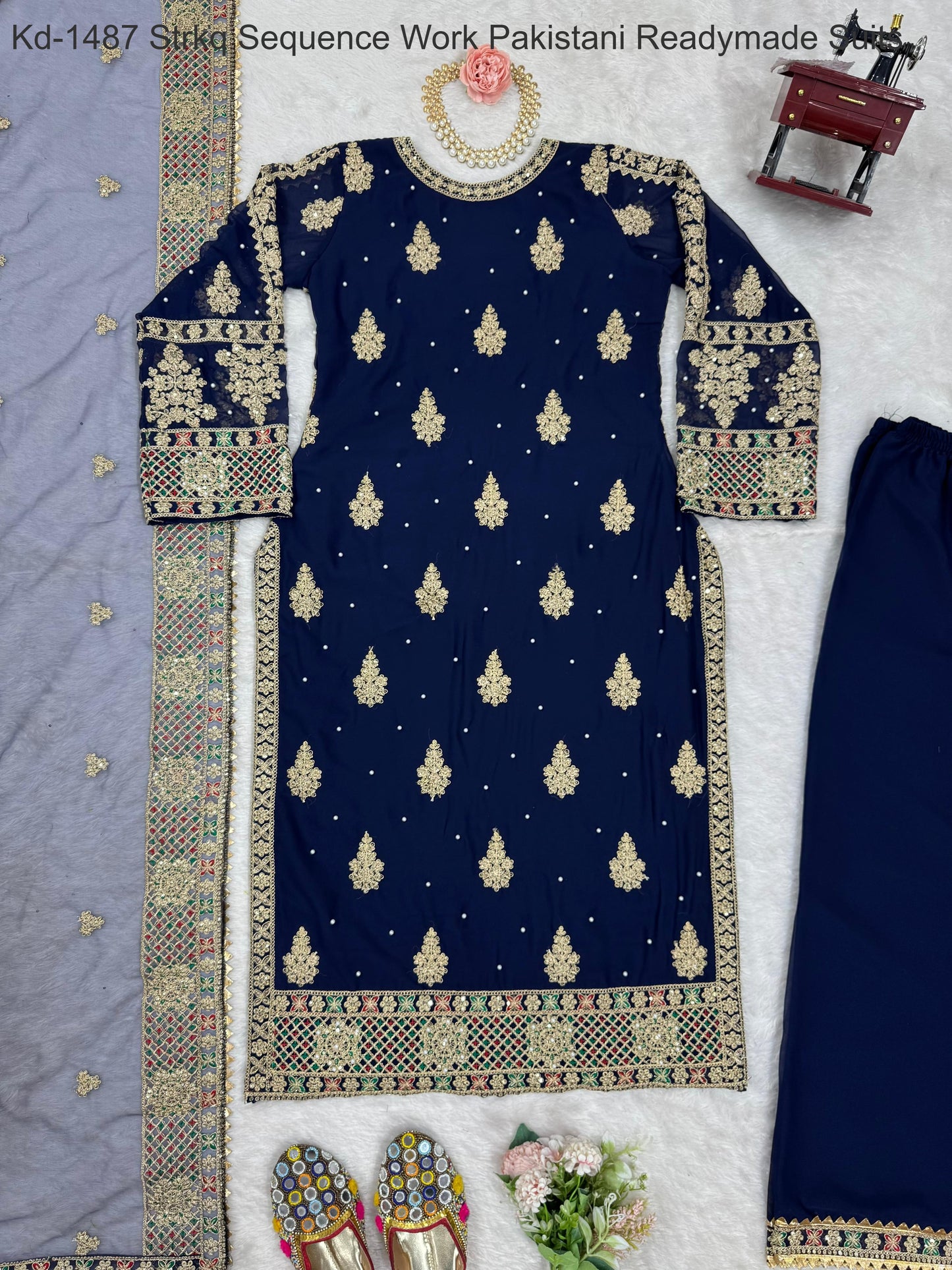 Kd-1487 Strkq Sequence Work Pakistani Readymade Suits