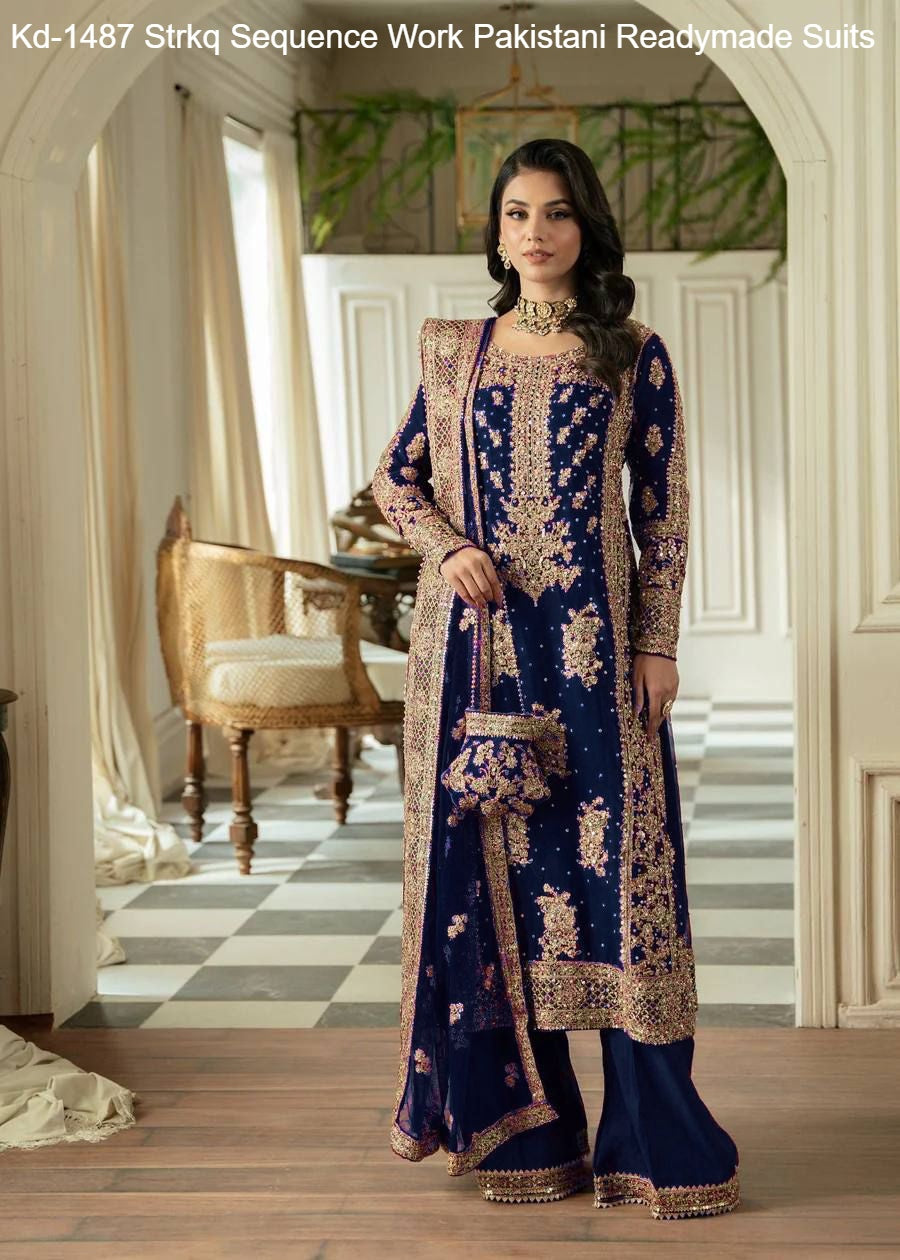 Kd-1487 Strkq Sequence Work Pakistani Readymade Suits