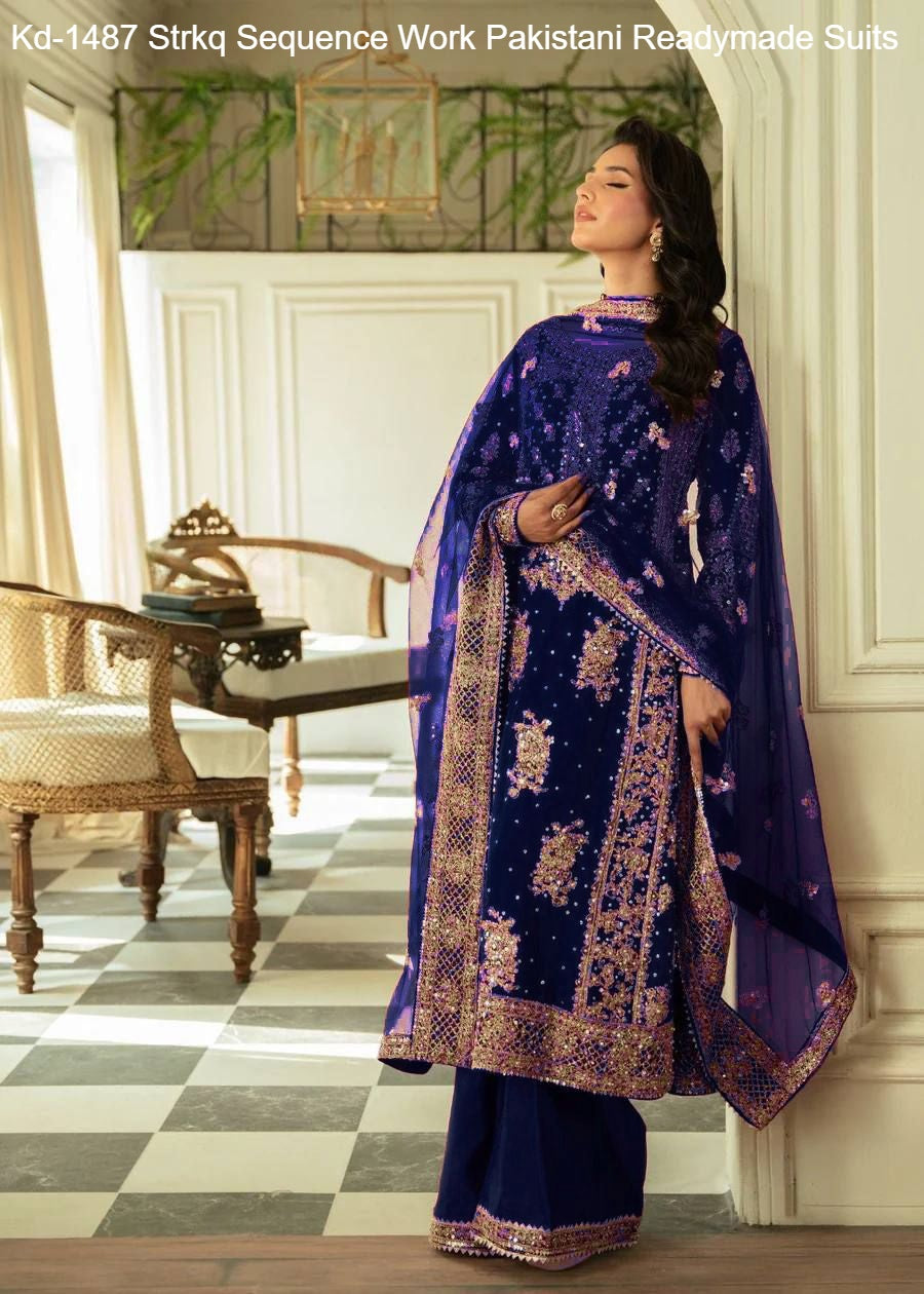 Kd-1487 Strkq Sequence Work Pakistani Readymade Suits