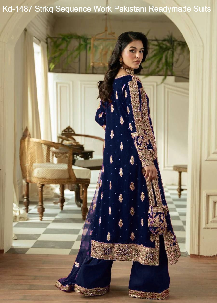 Kd-1487 Strkq Sequence Work Pakistani Readymade Suits