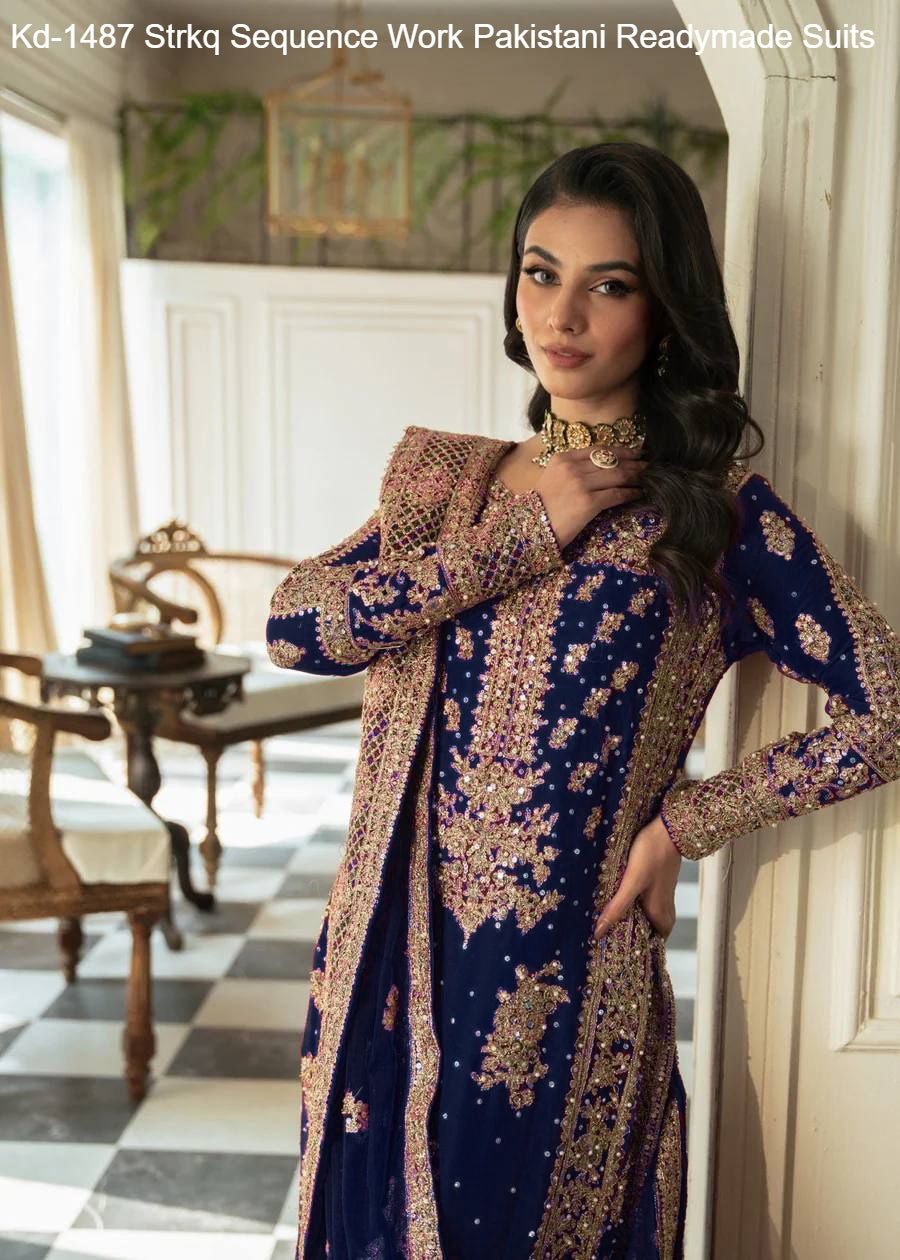 Kd-1487 Strkq Sequence Work Pakistani Readymade Suits