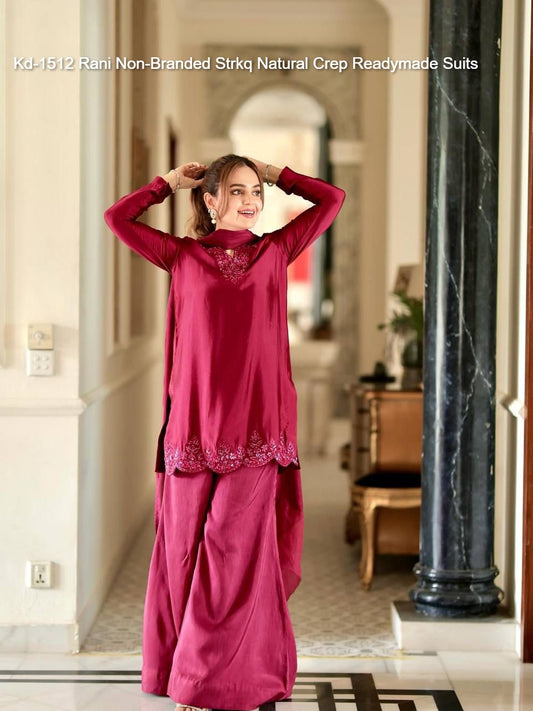 Kd-1512 Rani Non-Branded Strkq Natural Crep Readymade Suits