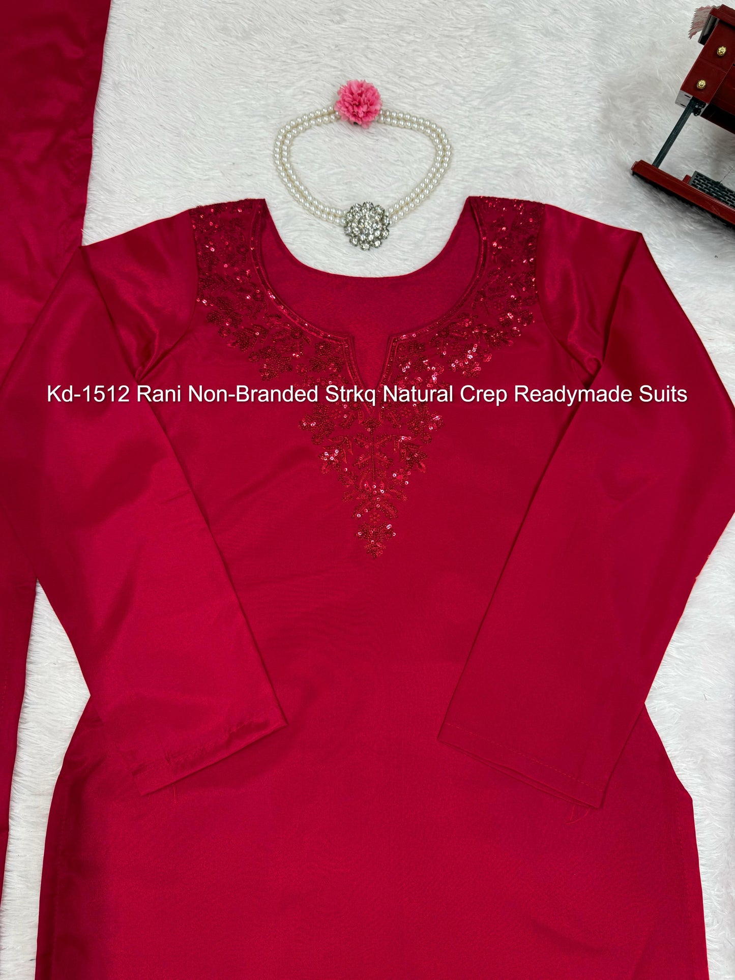 Kd-1512 Rani Non-Branded Strkq Natural Crep Readymade Suits