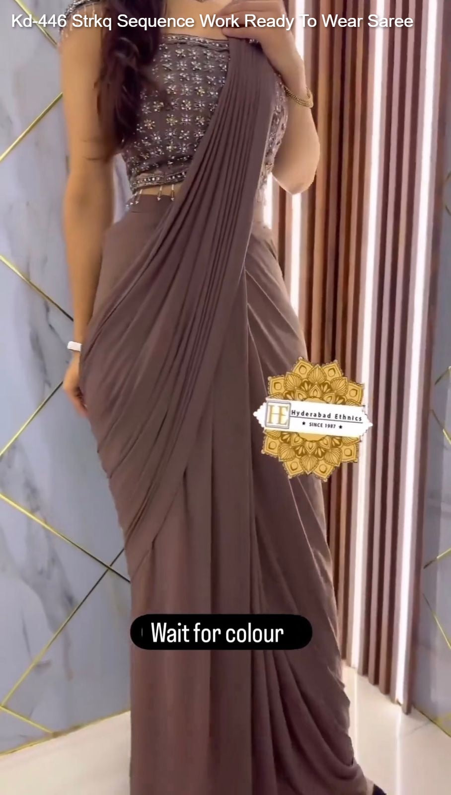 Kd-446 Strkq Sequence Work Ready To Wear Saree