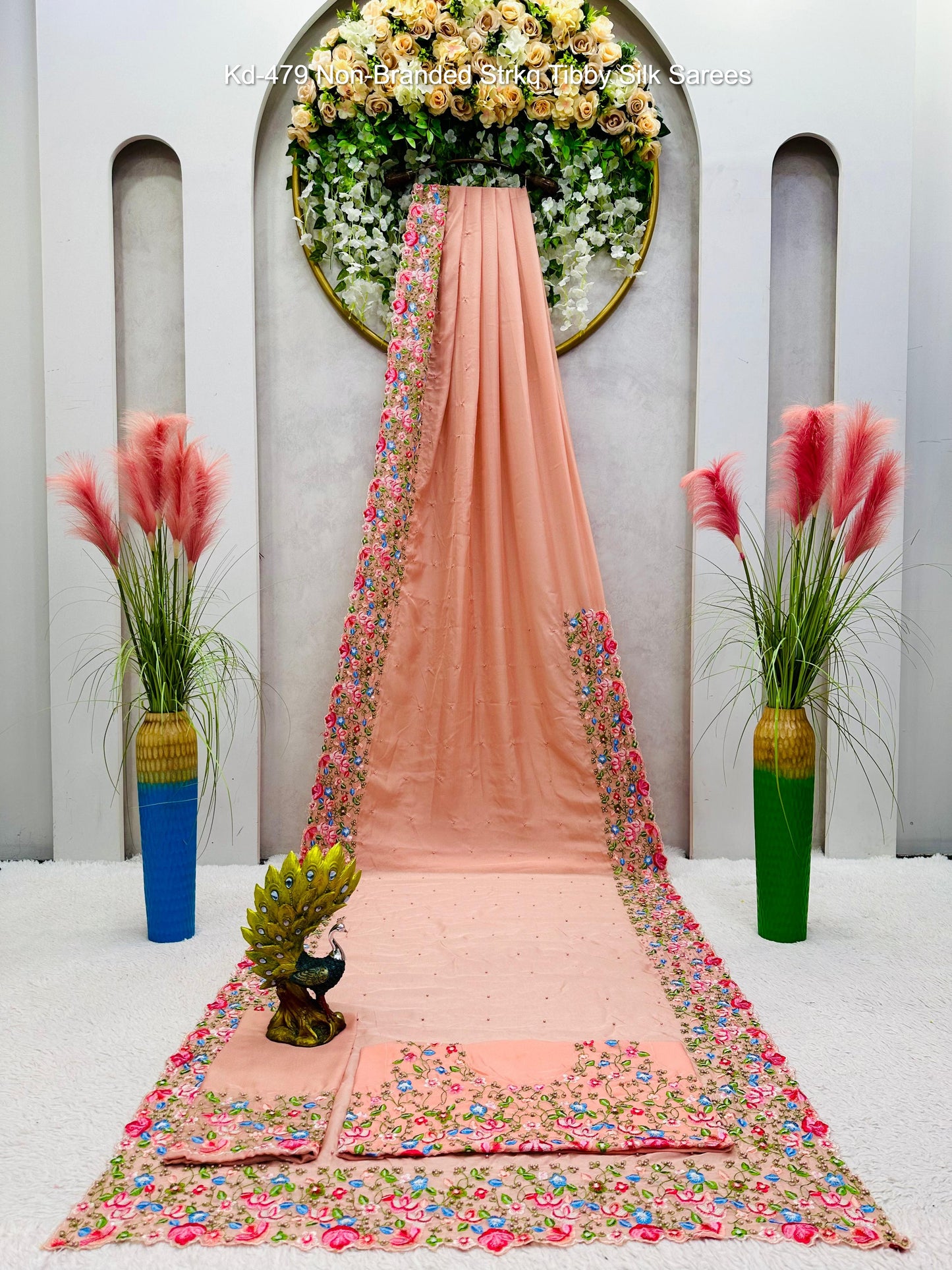 Kd-479 Non-Branded Strkq Tibby Silk Sarees