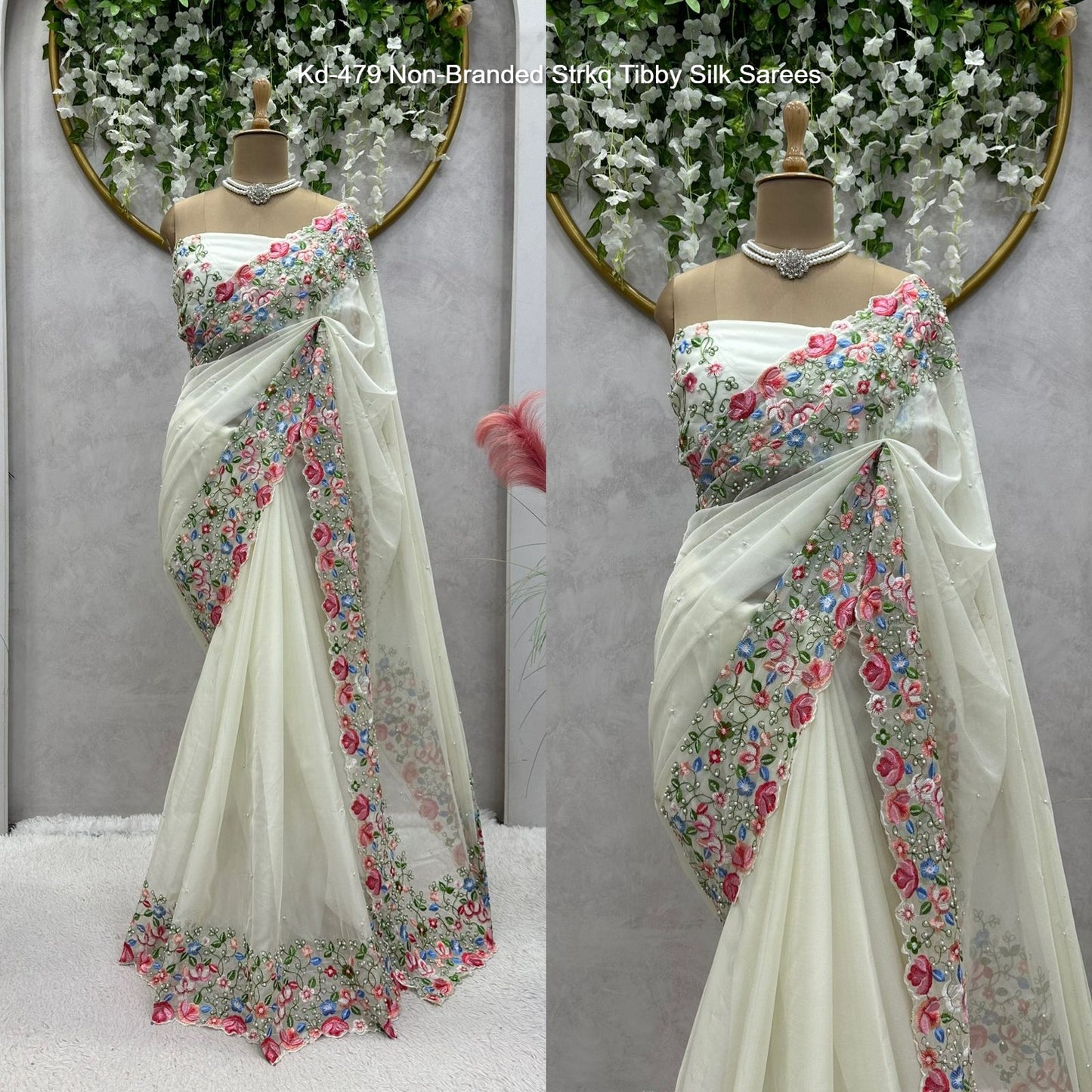 Kd-479 Non-Branded Strkq Tibby Silk Sarees