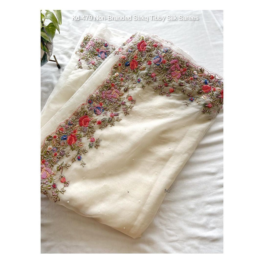 Kd-479 Non-Branded Strkq Tibby Silk Sarees