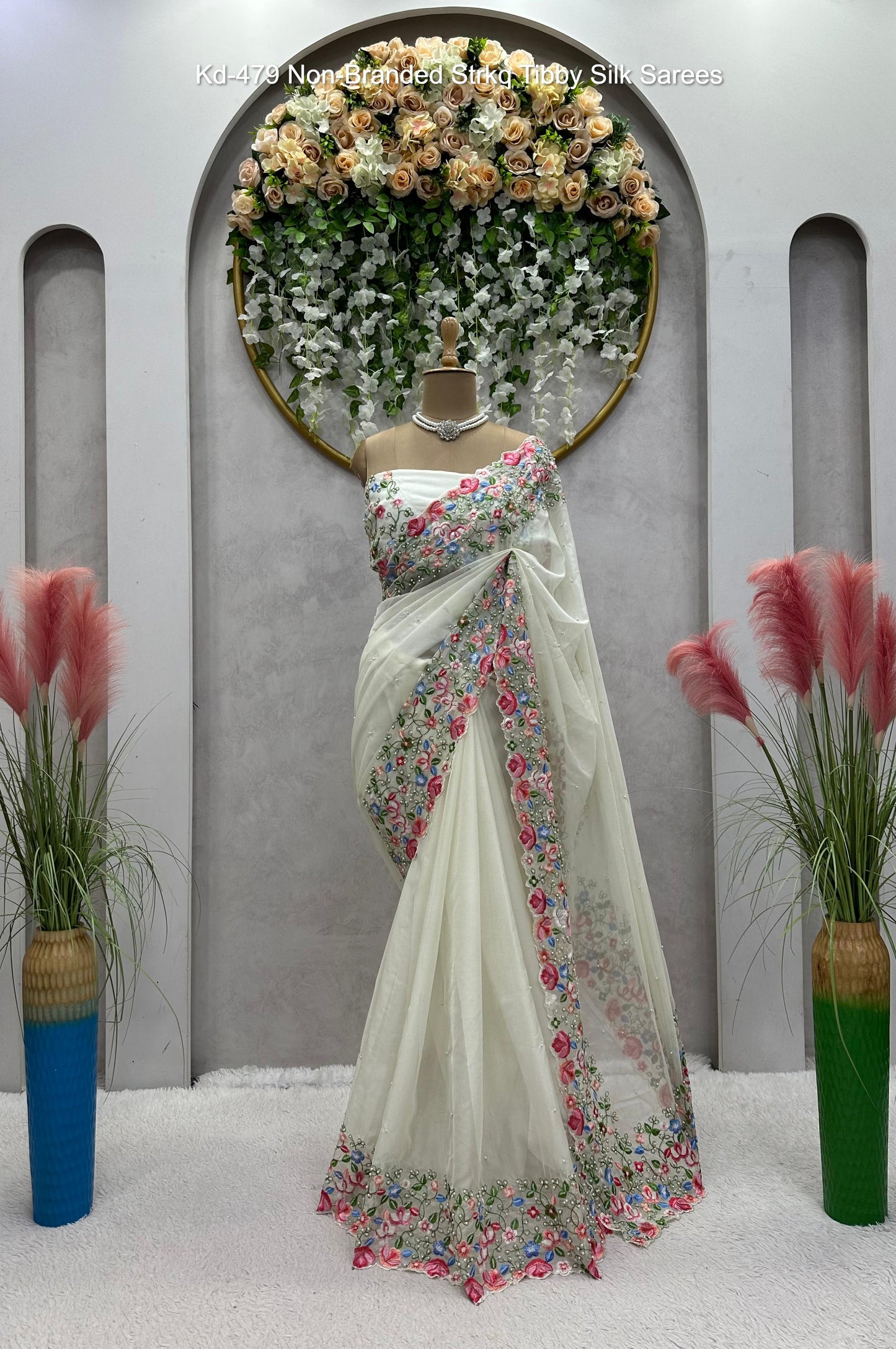 Kd-479 Non-Branded Strkq Tibby Silk Sarees