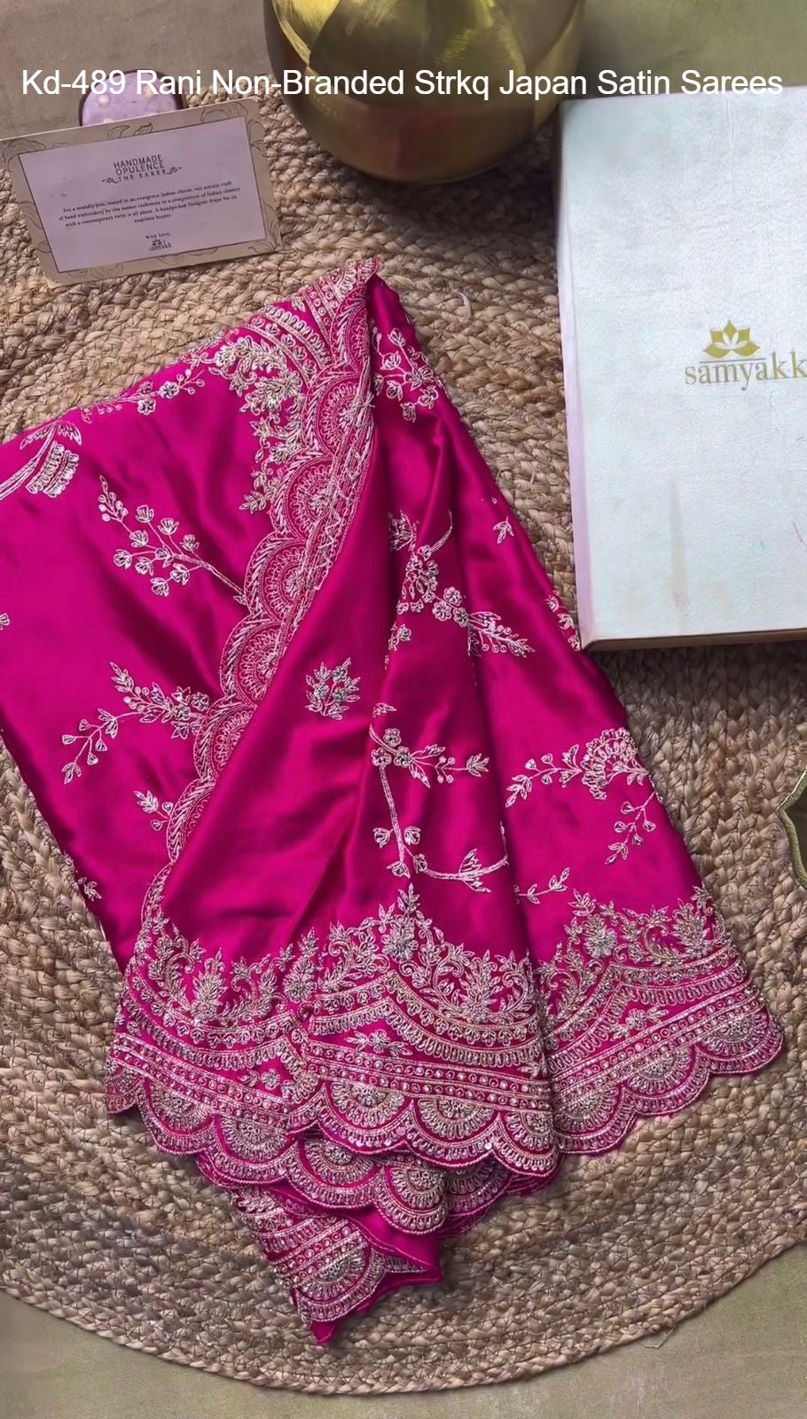 Kd-489 Rani Non-Branded Strkq Japan Satin Sarees