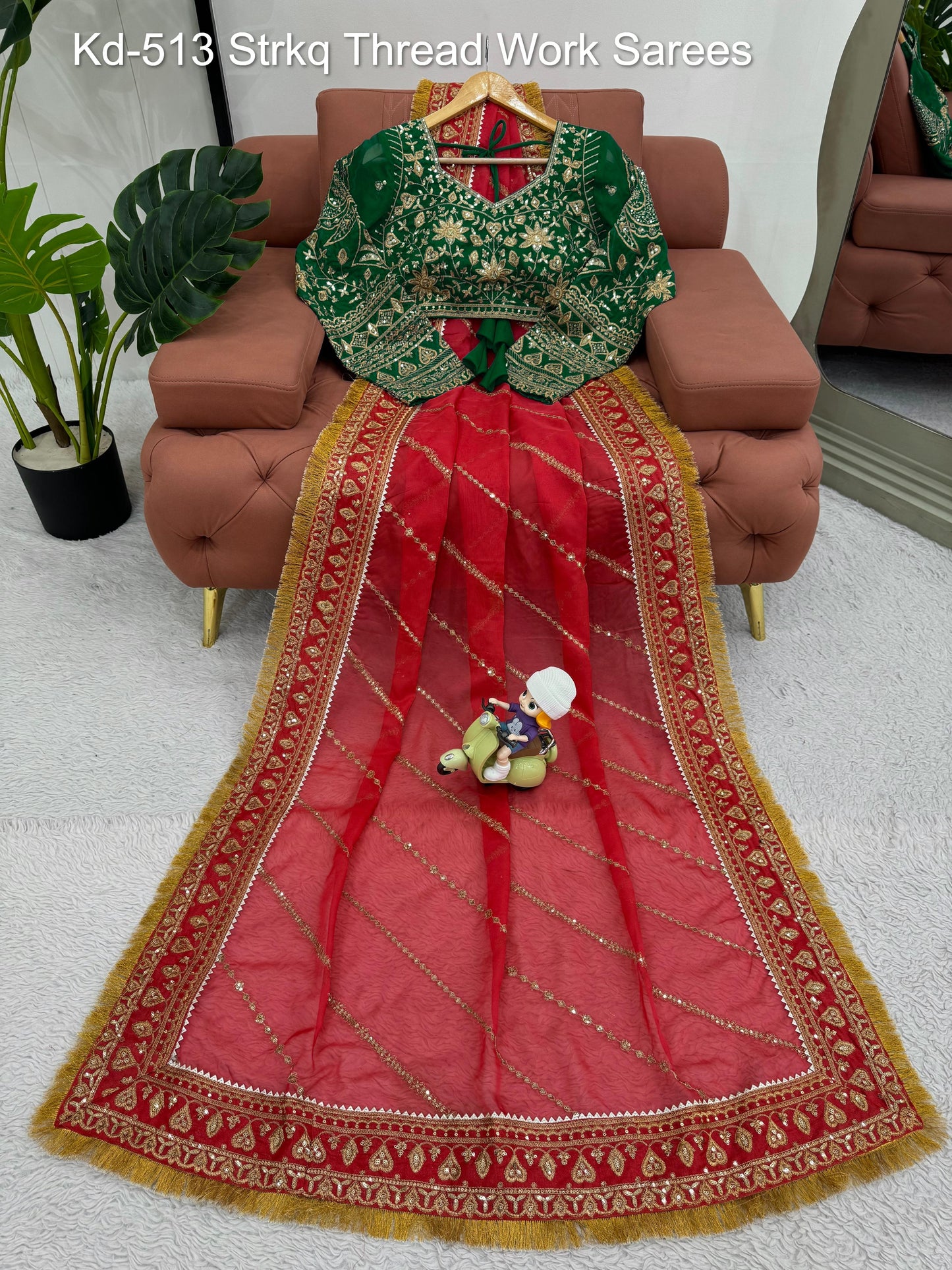 Kd-513 Strkq Thread Work Sarees