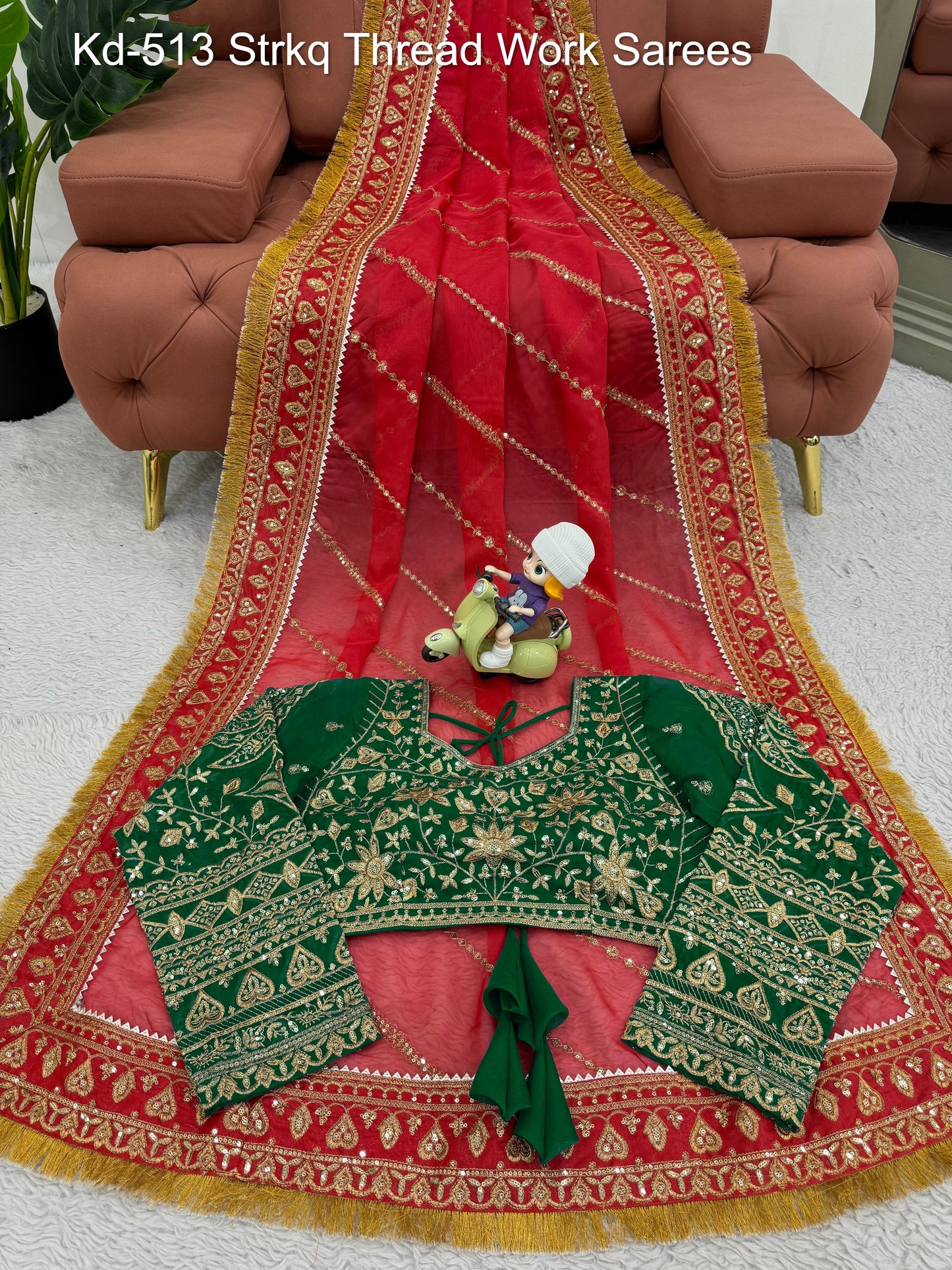 Kd-513 Strkq Thread Work Sarees