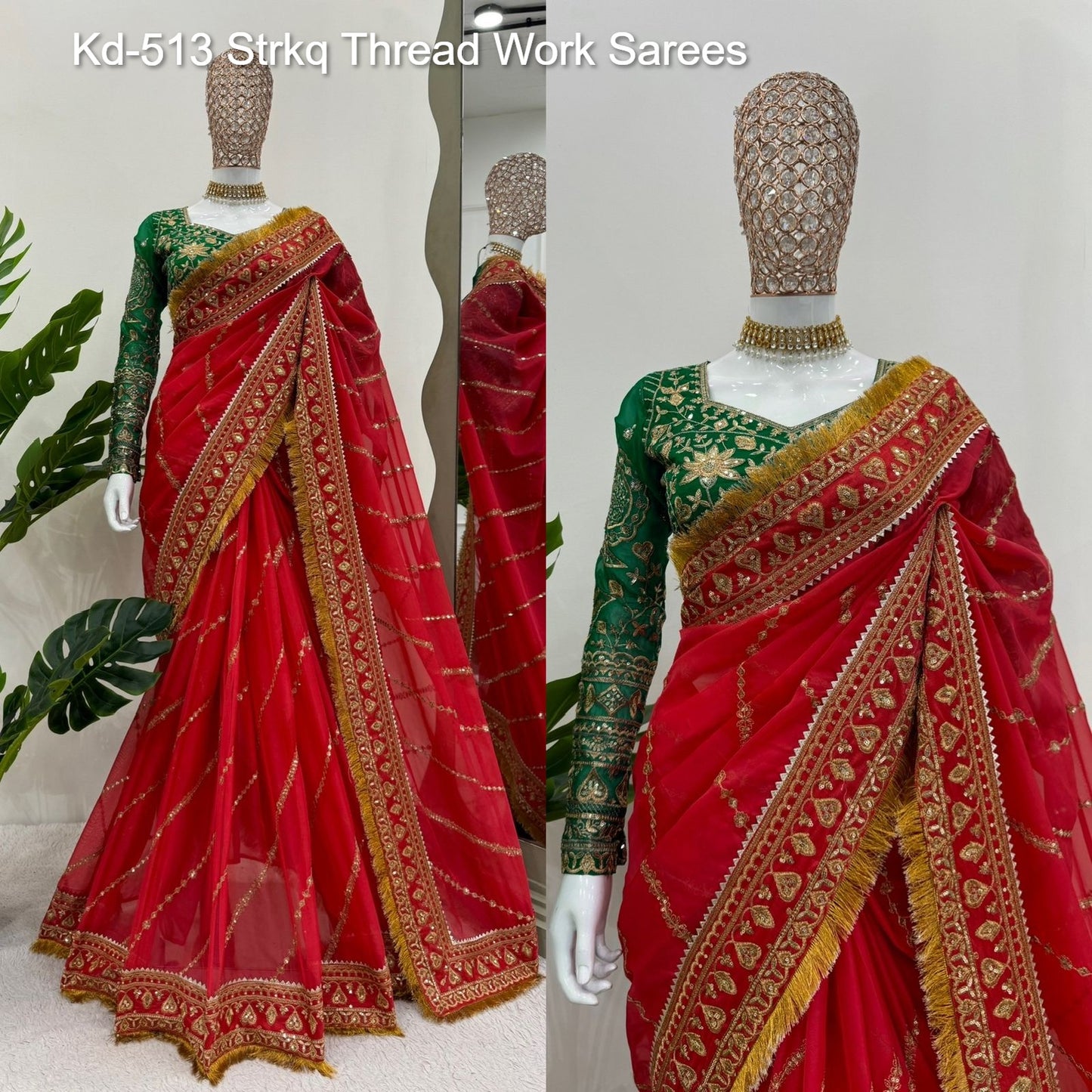 Kd-513 Strkq Thread Work Sarees