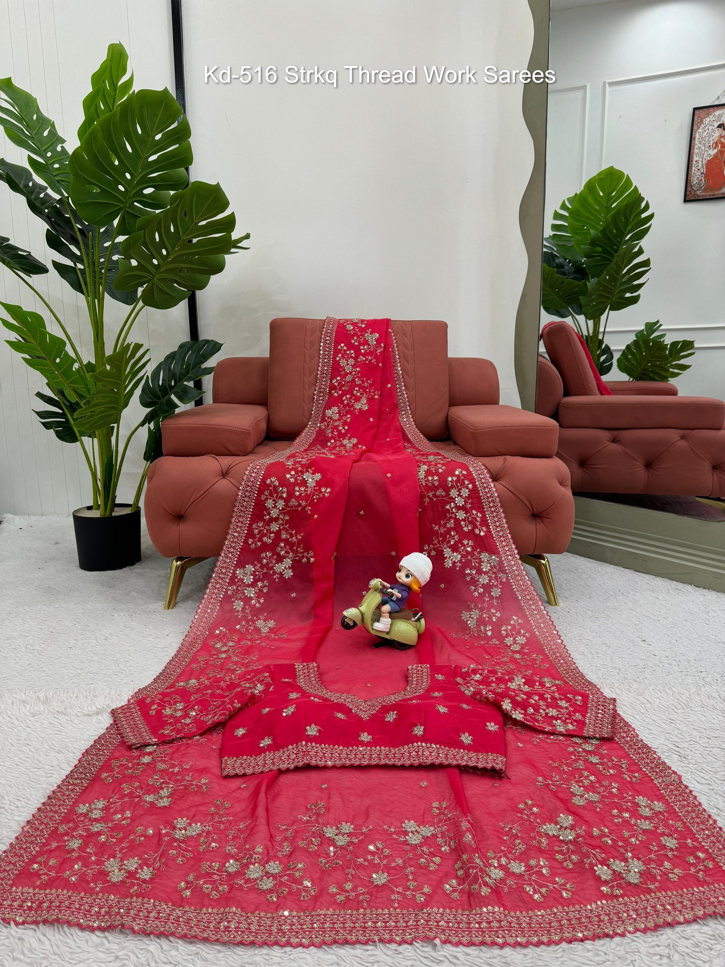 Kd-516 Strkq Thread Work Sarees