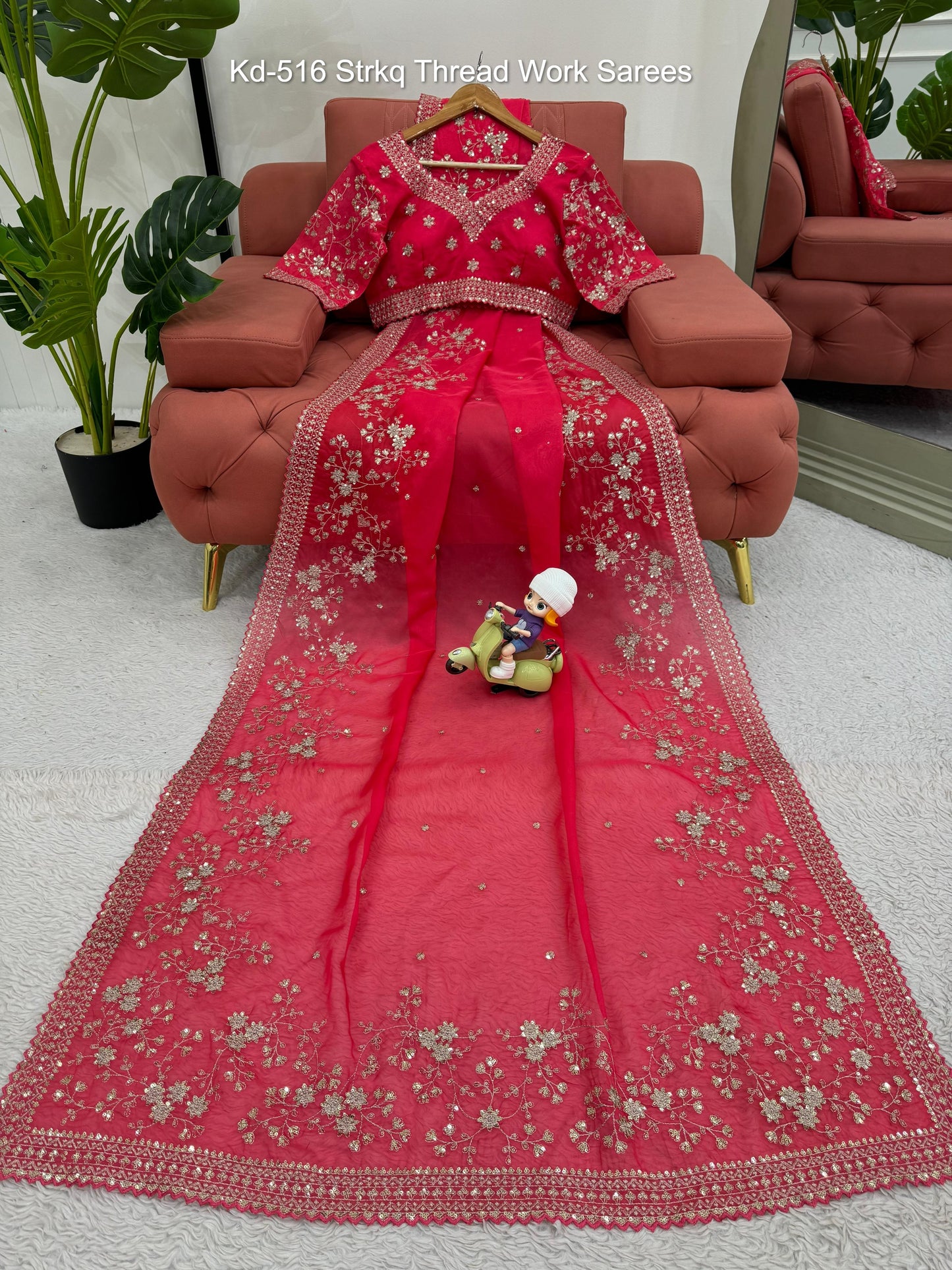 Kd-516 Strkq Thread Work Sarees