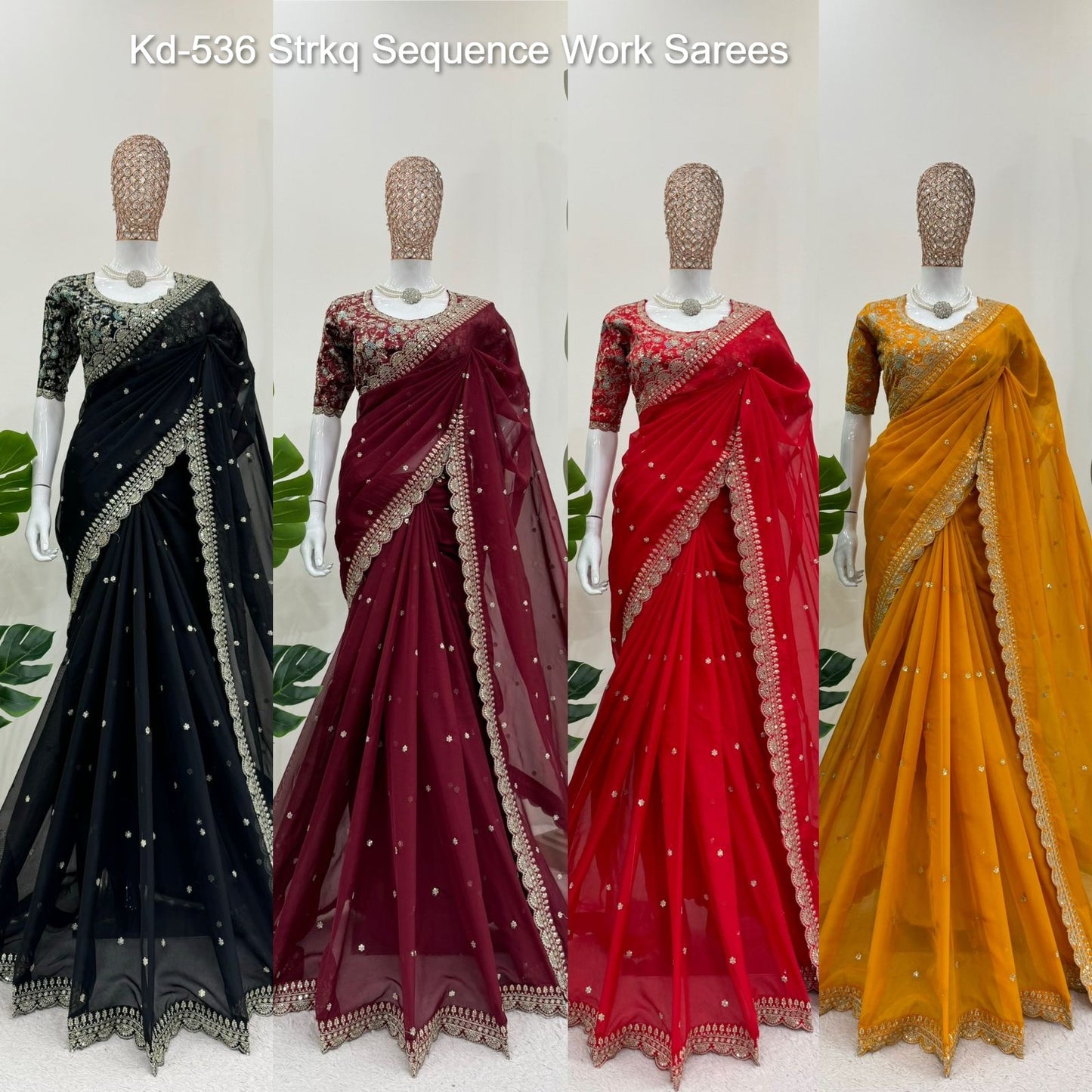 Kd-536 Strkq Sequence Work Sarees