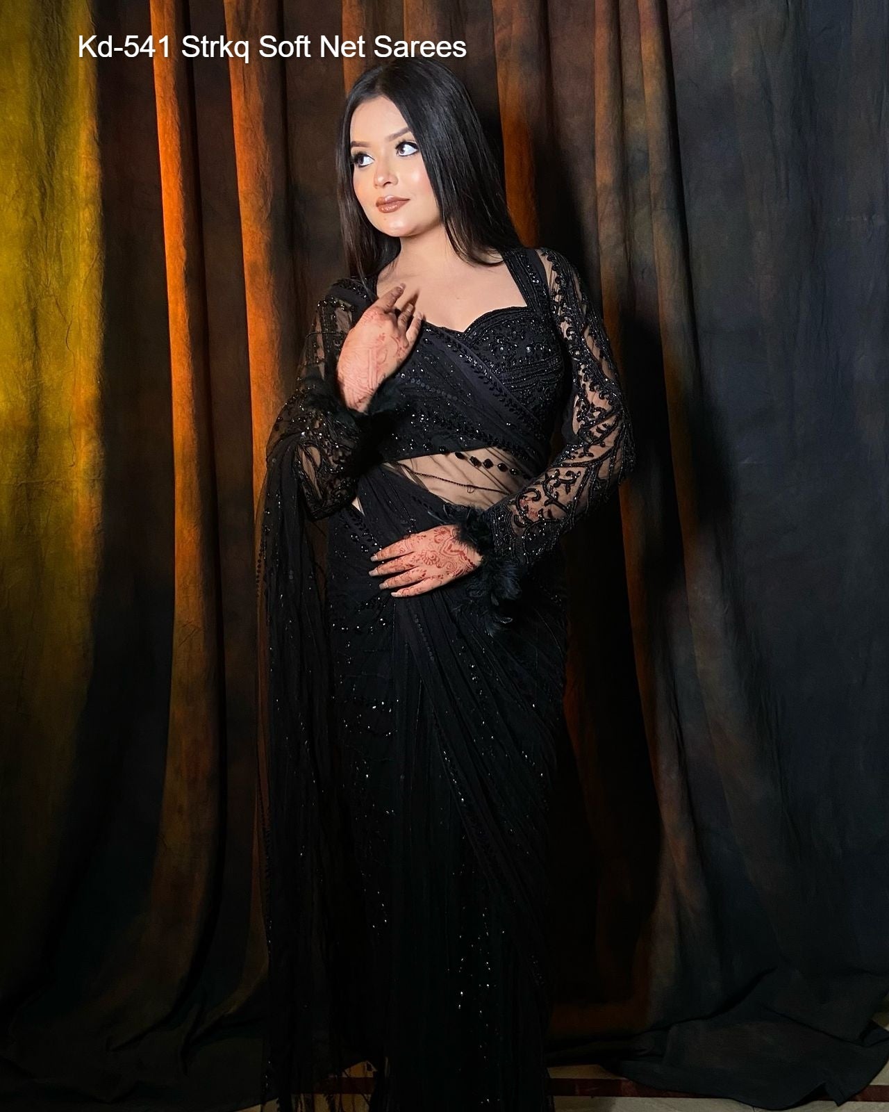 Kd-541 Strkq Soft Net Sarees