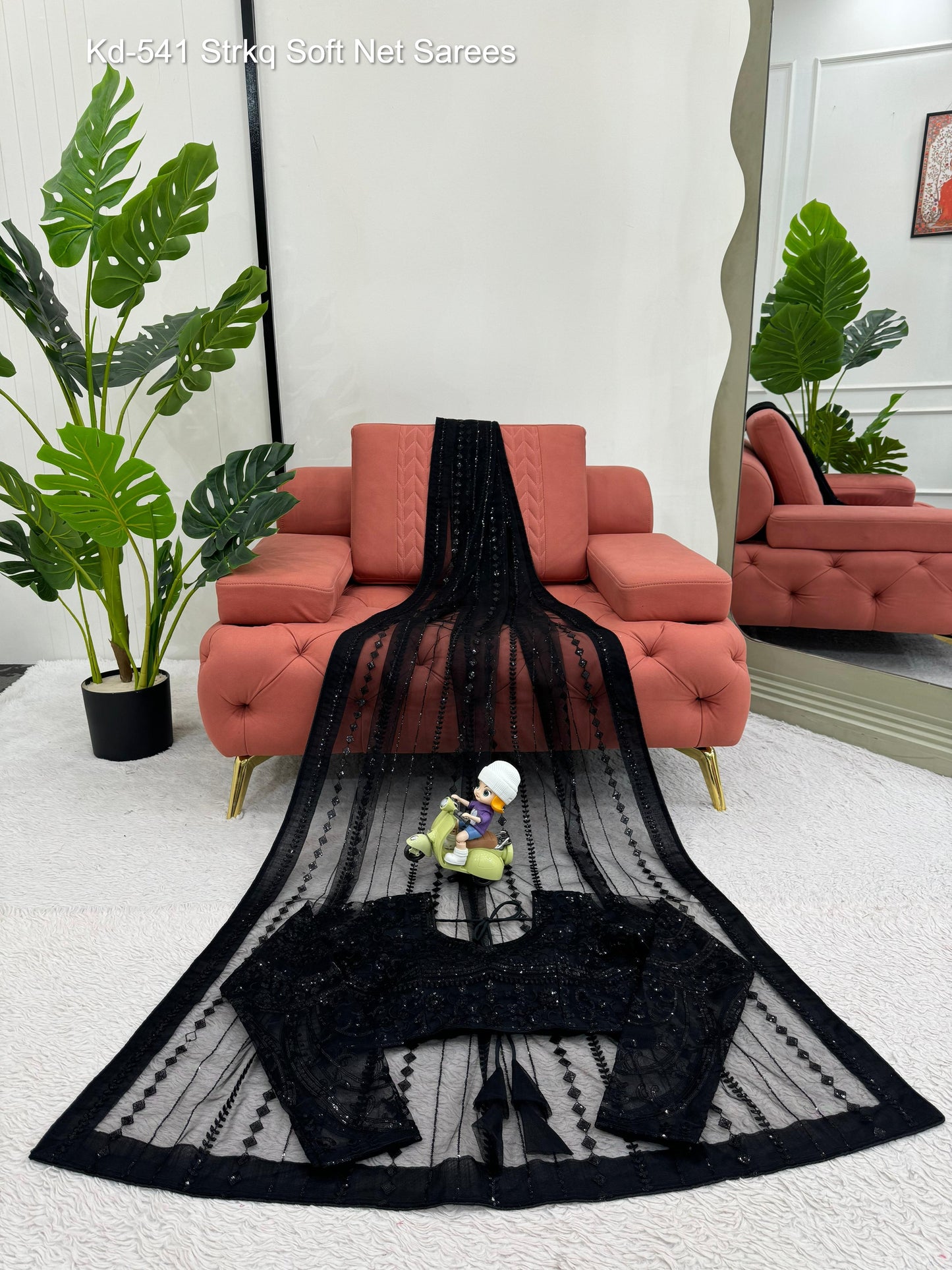 Kd-541 Strkq Soft Net Sarees