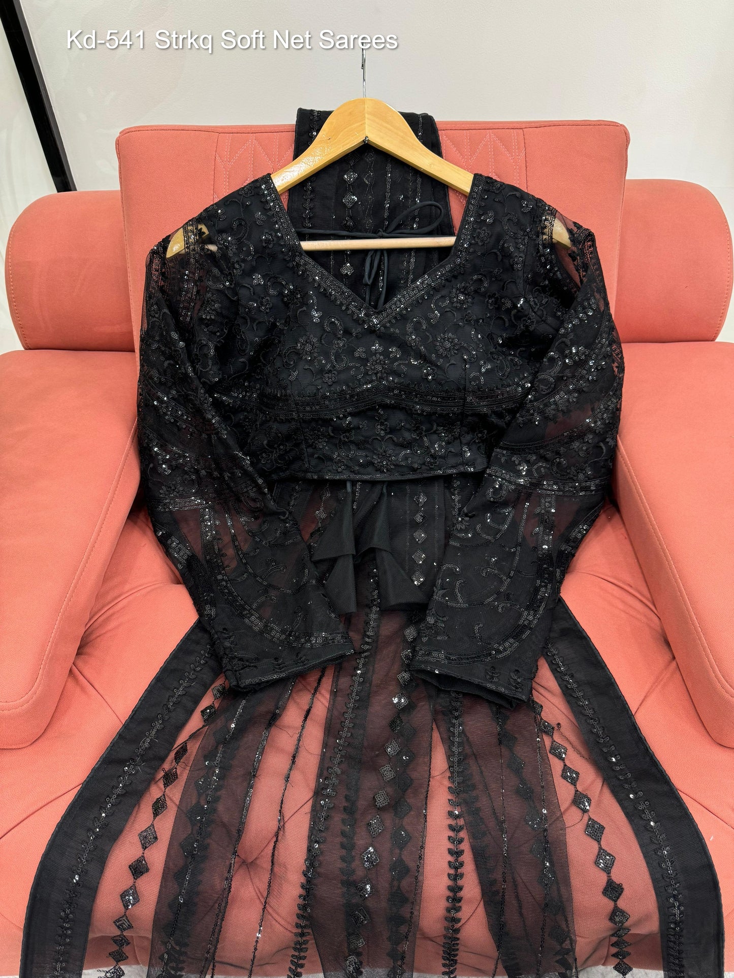 Kd-541 Strkq Soft Net Sarees