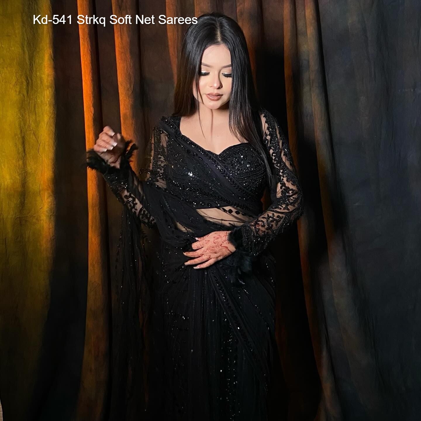 Kd-541 Strkq Soft Net Sarees