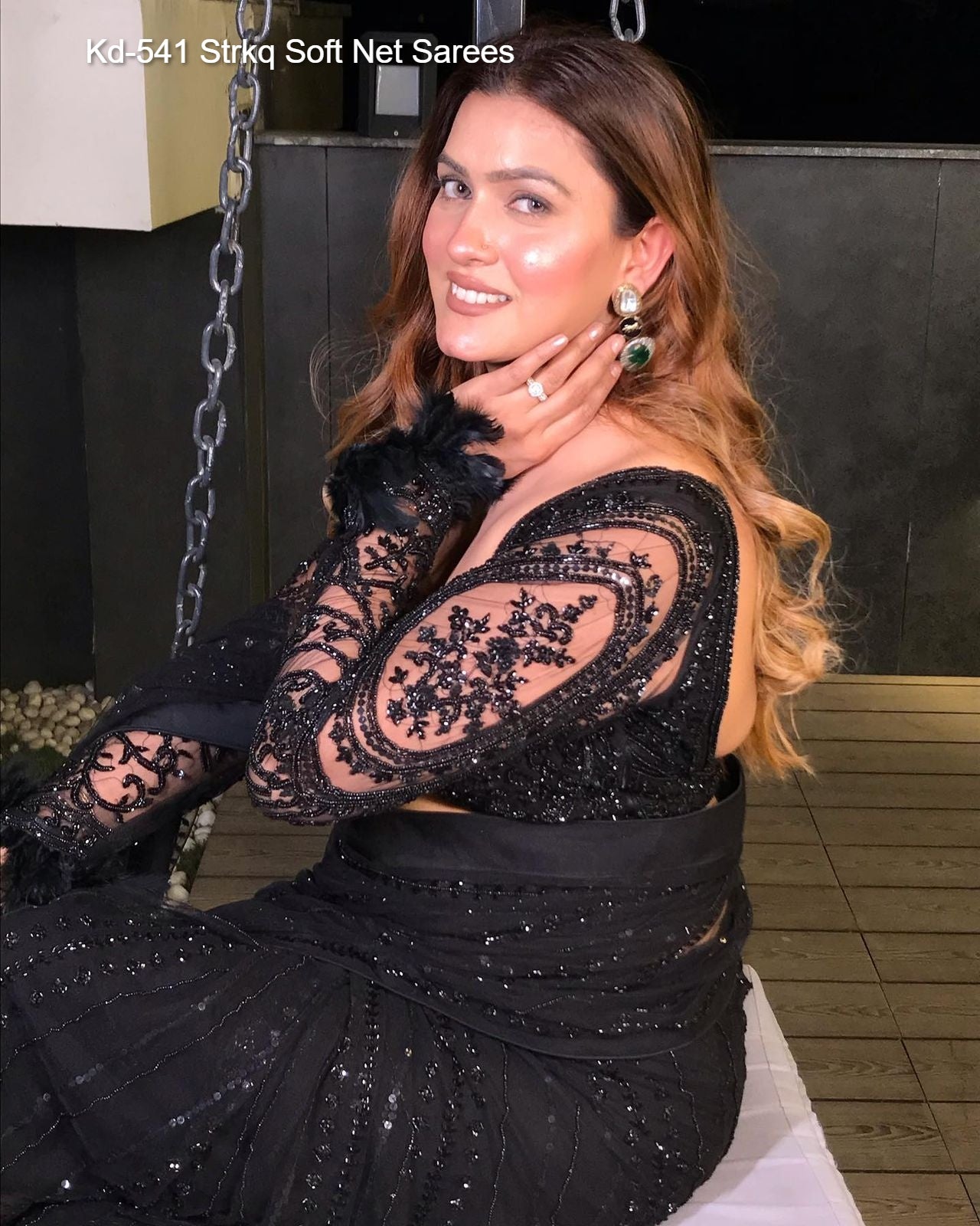 Kd-541 Strkq Soft Net Sarees