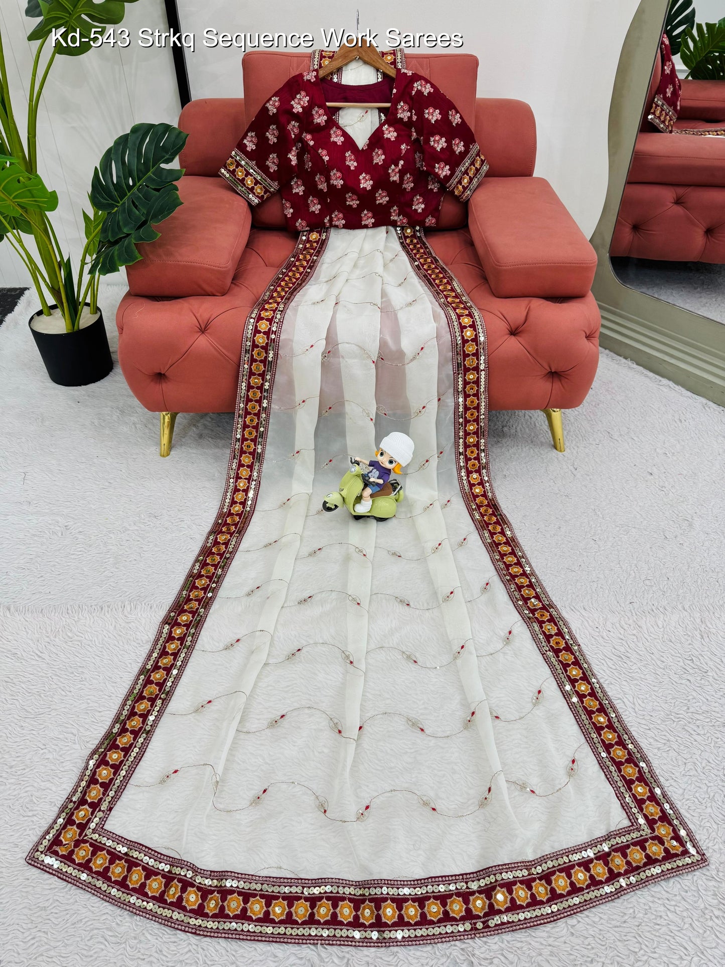 Kd-543 Strkq Sequence Work Sarees