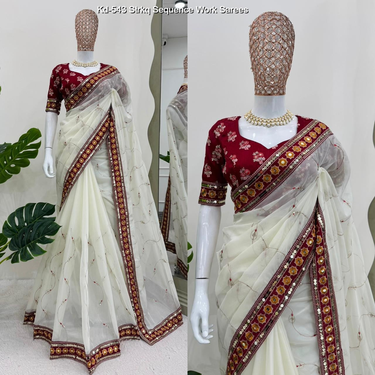 Kd-543 Strkq Sequence Work Sarees
