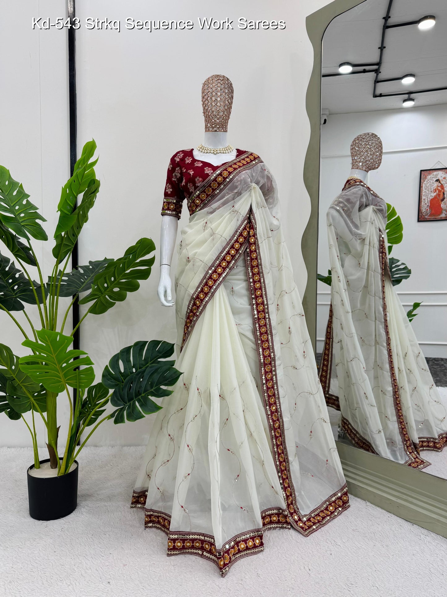 Kd-543 Strkq Sequence Work Sarees