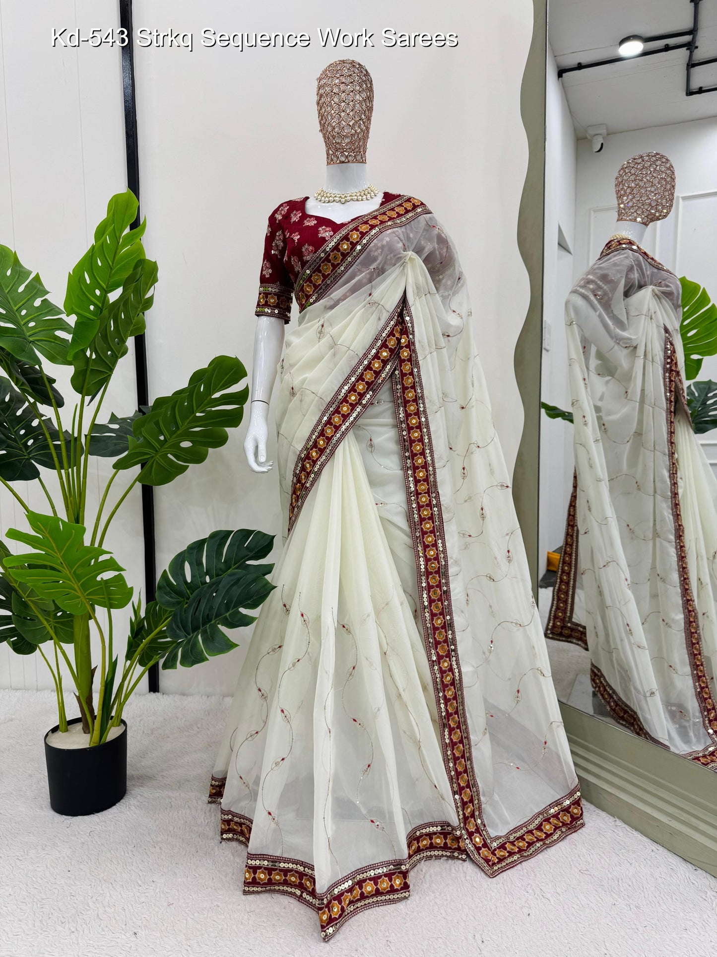 Kd-543 Strkq Sequence Work Sarees