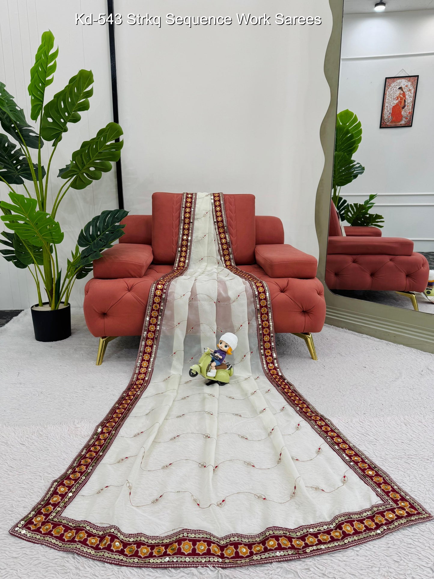 Kd-543 Strkq Sequence Work Sarees