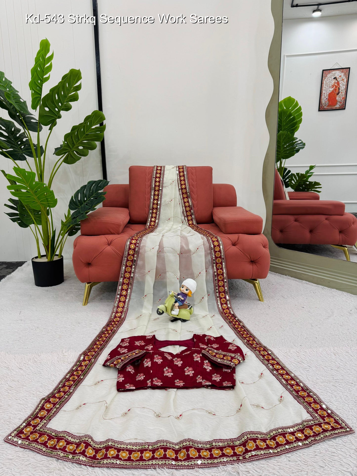 Kd-543 Strkq Sequence Work Sarees