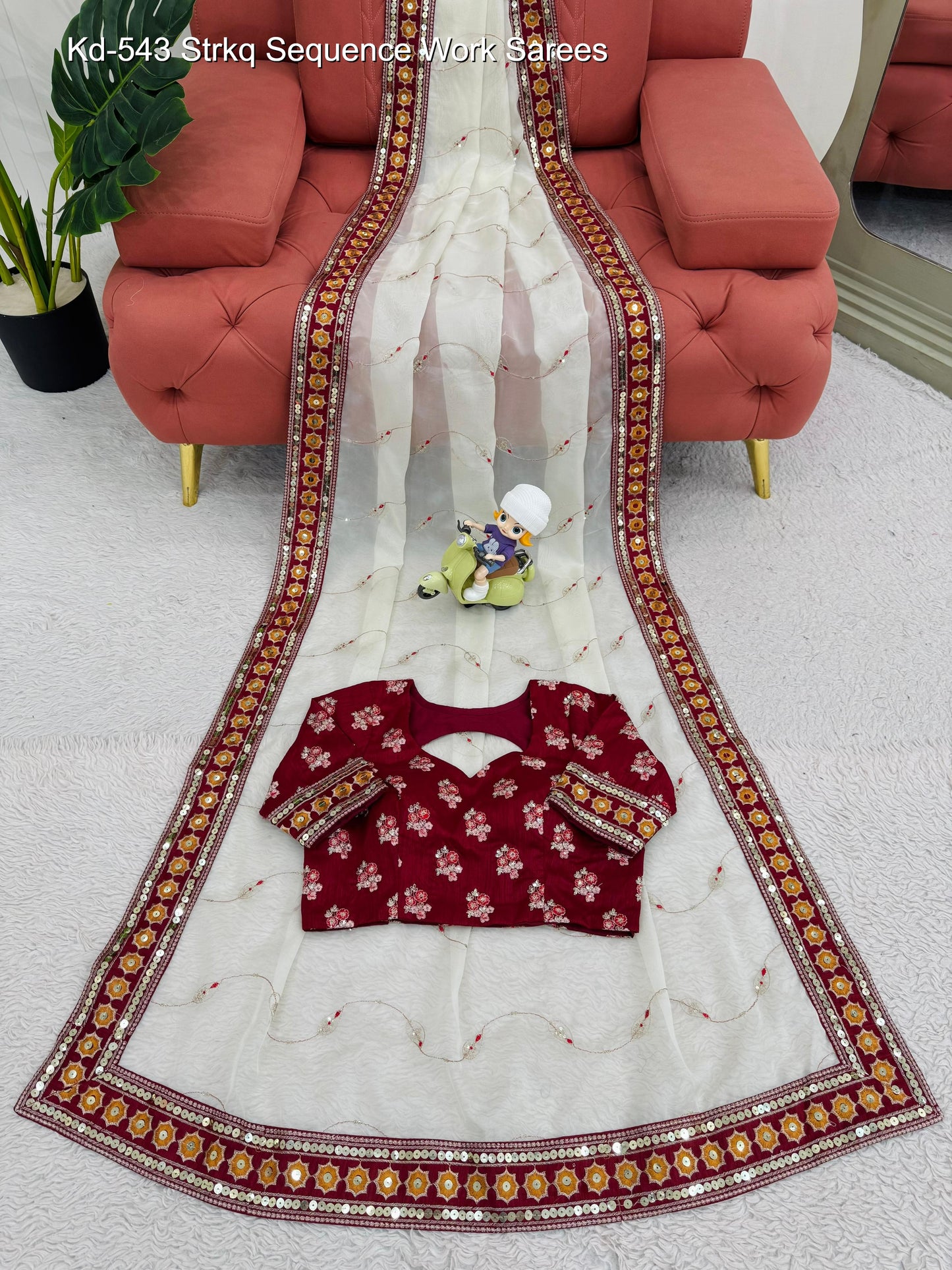 Kd-543 Strkq Sequence Work Sarees