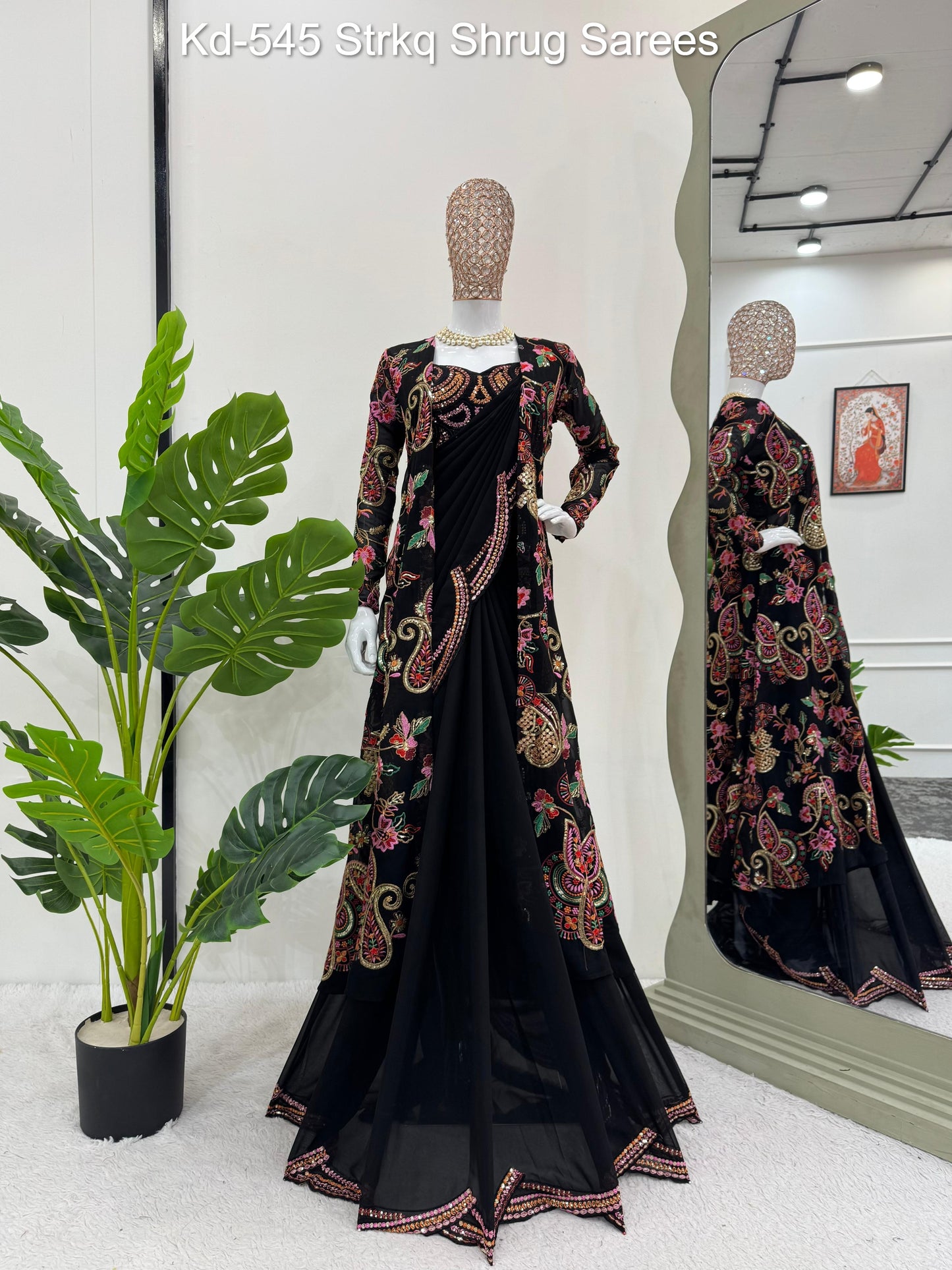 Kd-545 Strkq Shrug Sarees