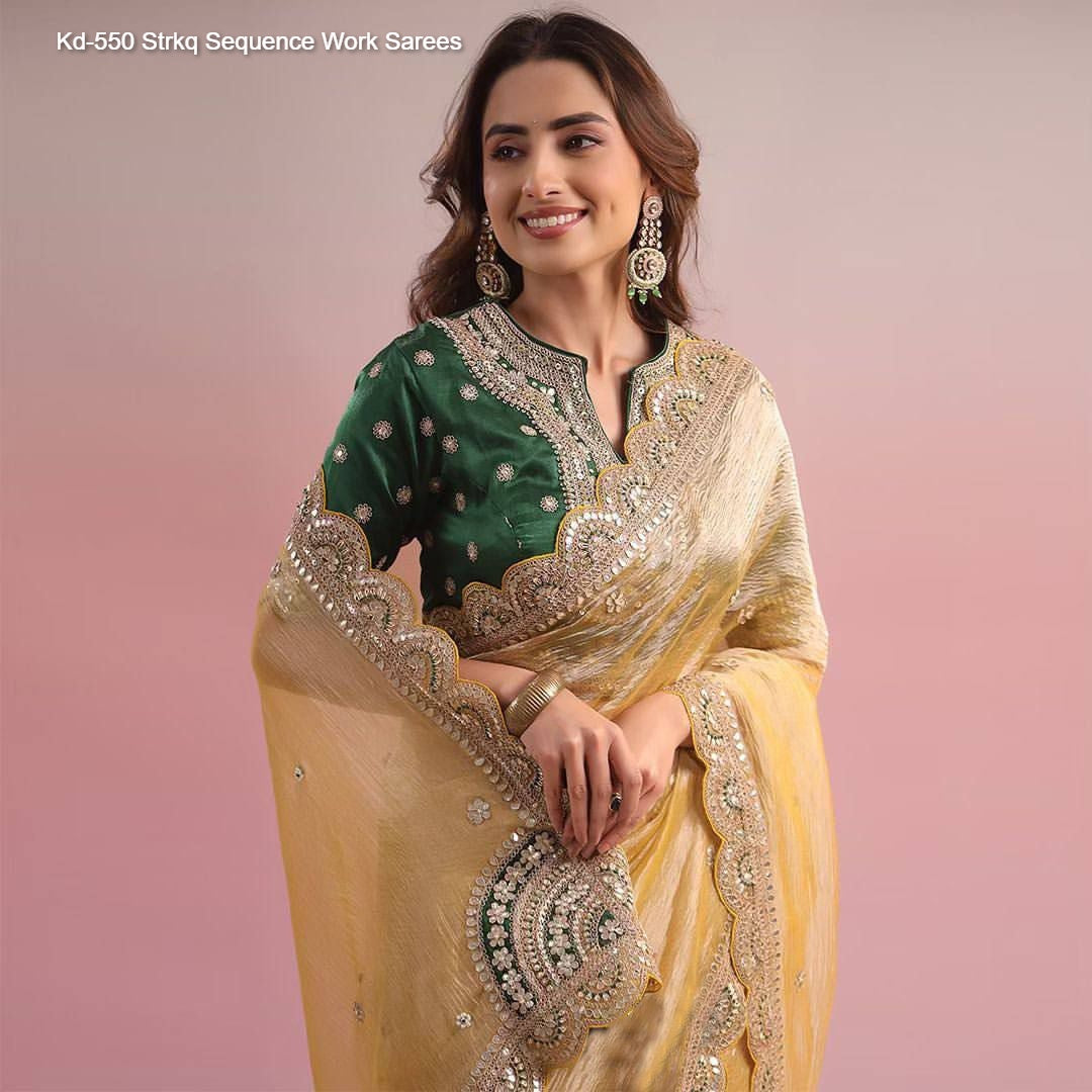 Kd-550 Strkq Sequence Work Sarees