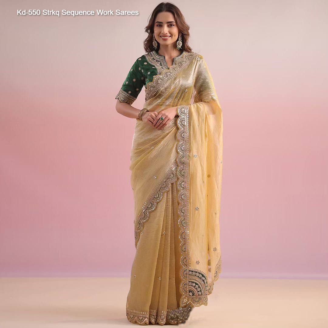 Kd-550 Strkq Sequence Work Sarees
