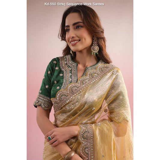 Kd-550 Strkq Sequence Work Sarees